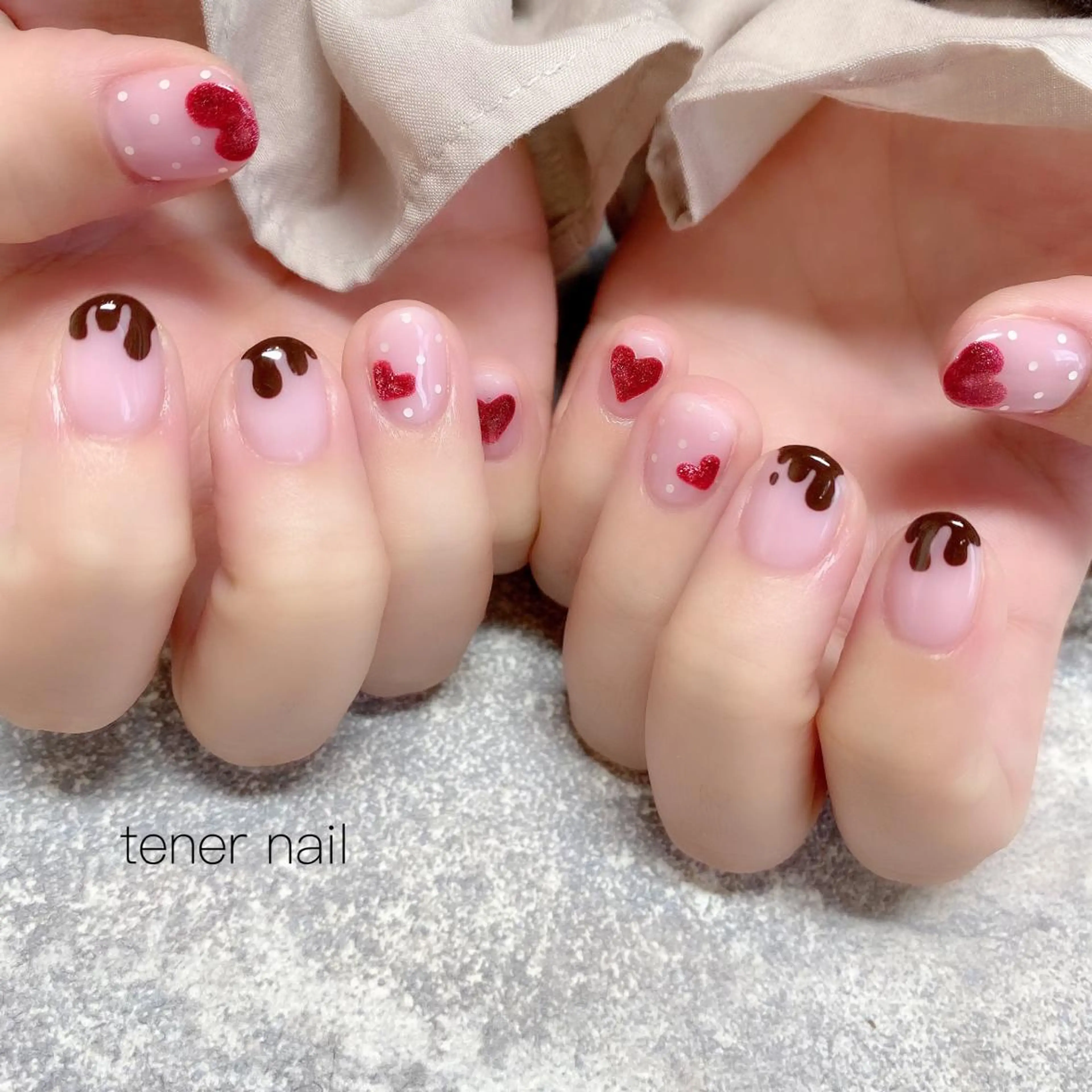 ネイル バレンタイン テネルネイル tener nailのネイルデザイン