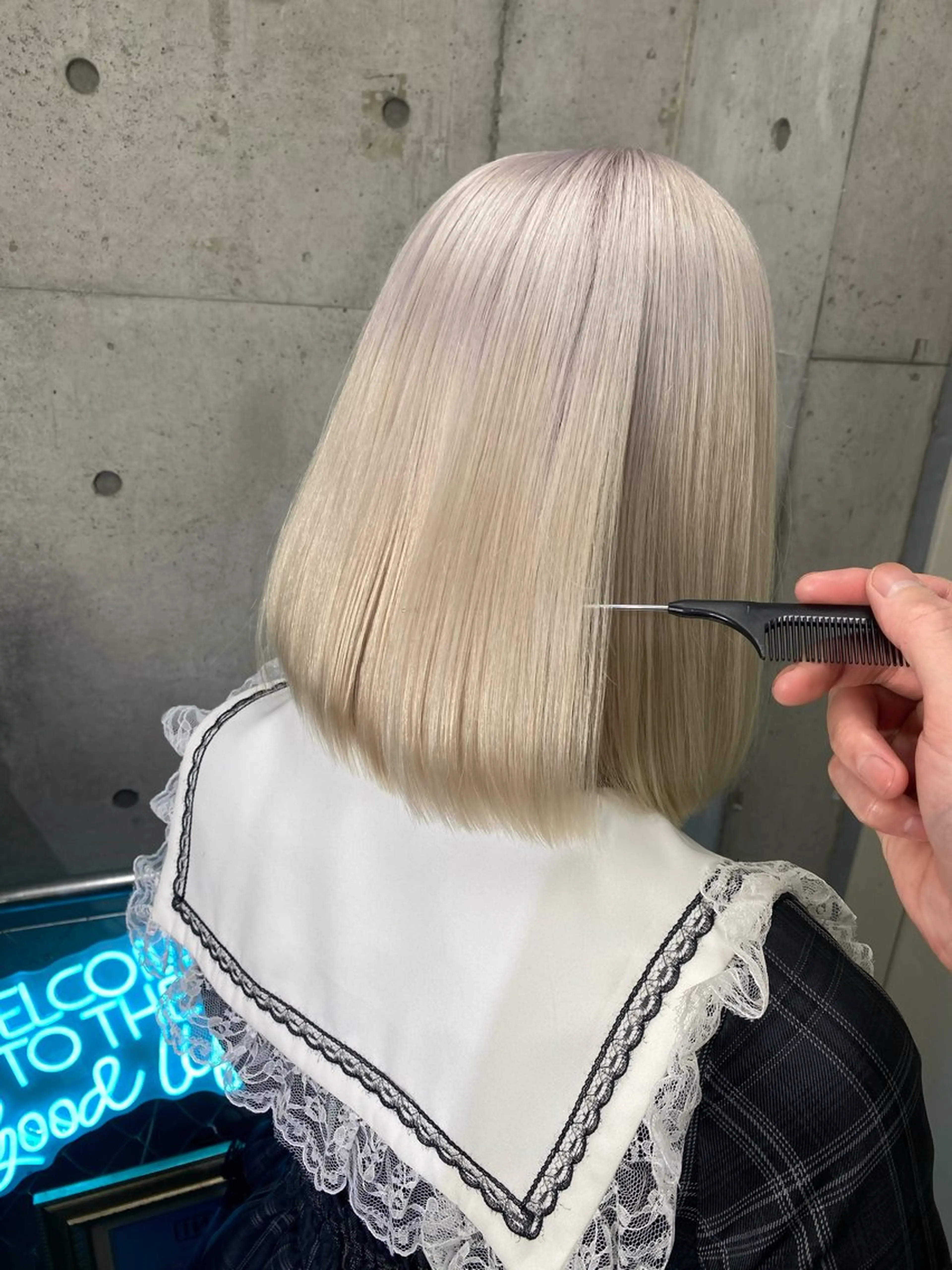 ショート カラー ベージュカラー ホワイトベージュ 國分 伸也のヘアスタイル