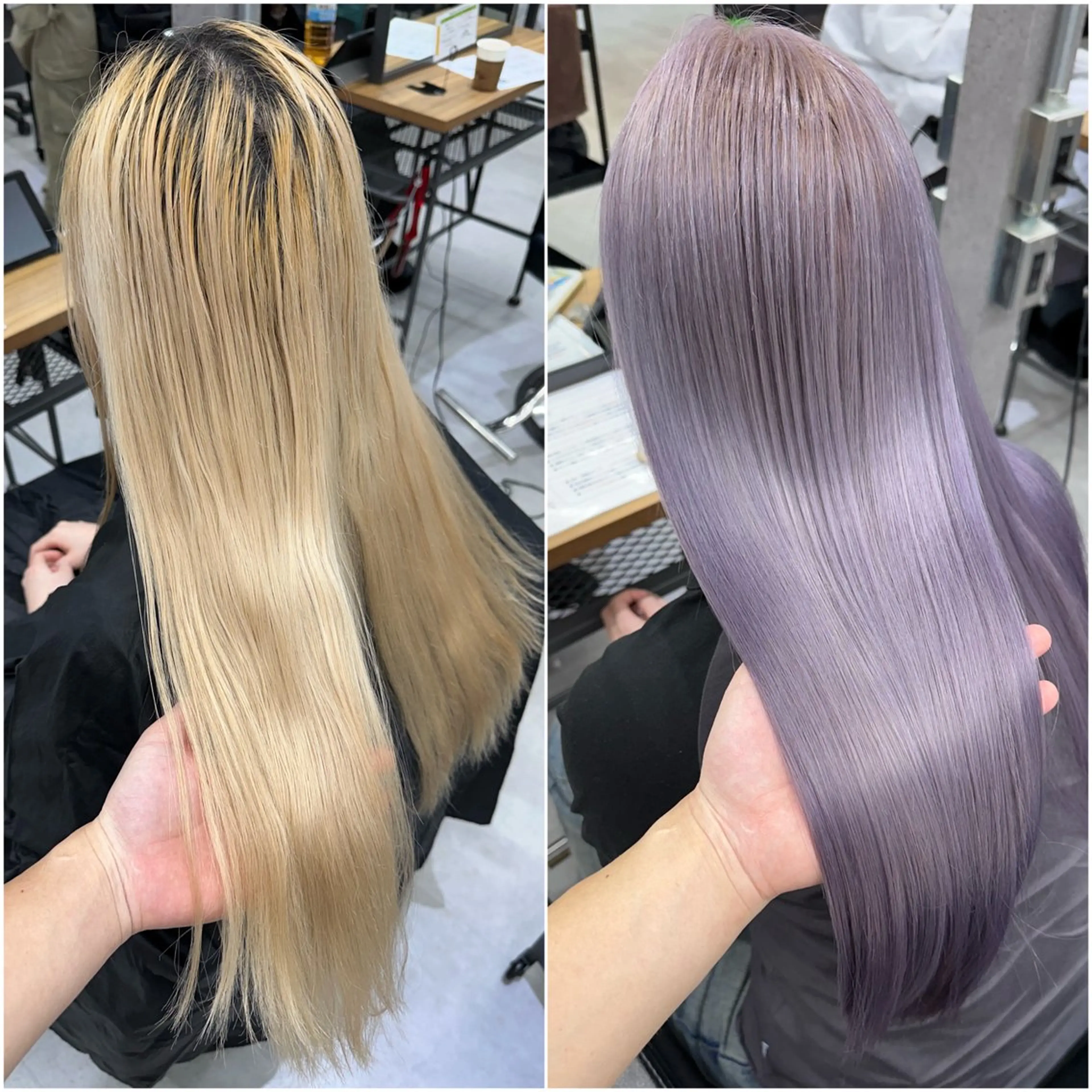 セミロング カラー ダブルカラー ハイトーンカラー 髪質改善 トリートメント ヘアカラー トリートメント KEISUKE🐶 カラー✨エクステのヘアスタイル