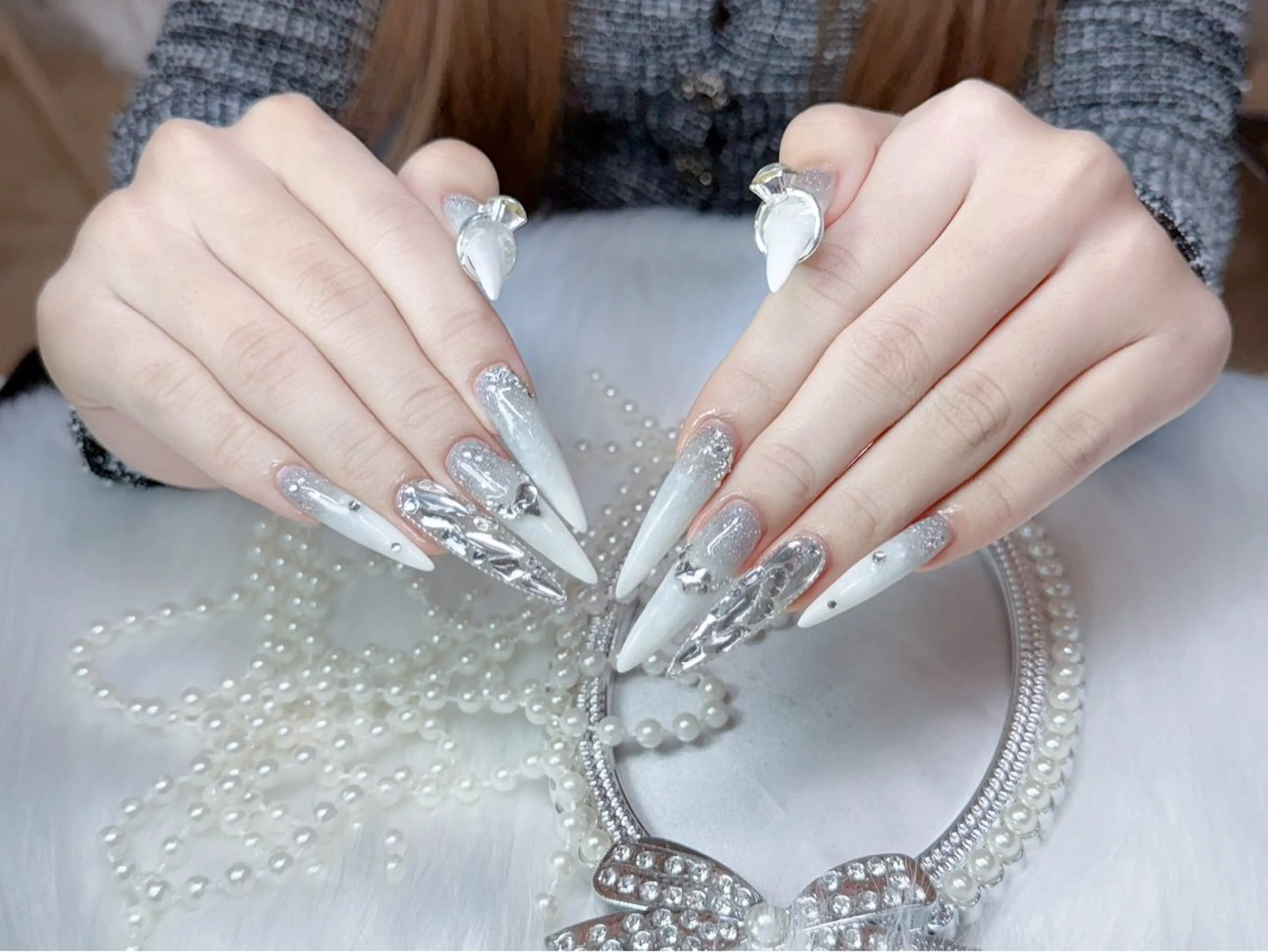 ネイル ジェルネイル グラデーション ロングネイル 持ち込み スカルプネイル MIYU nail リナのネイルデザイン