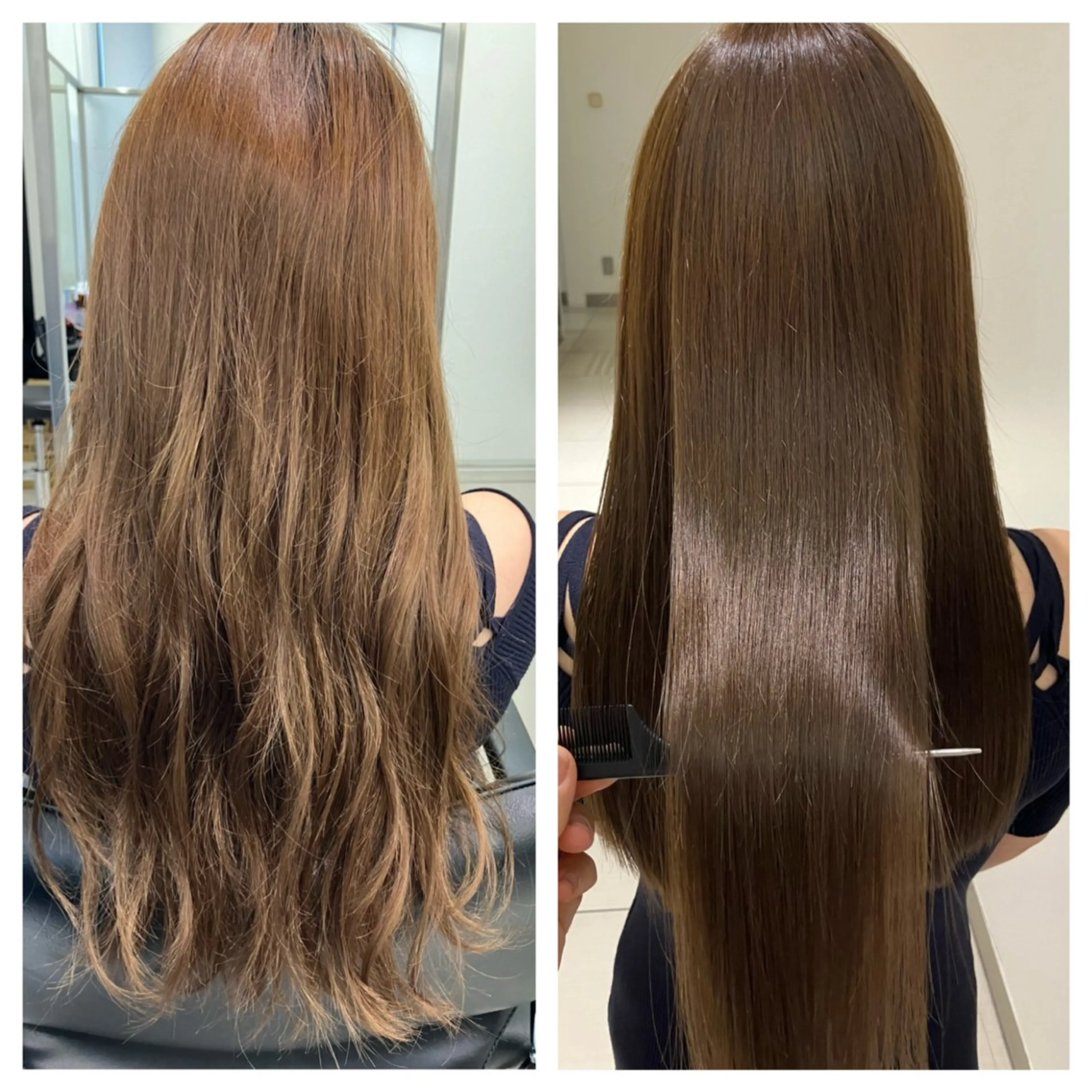 ロング カラー ブリーチ トリートメント 髪質改善/艶カラー 縮毛矯正/みほのヘアスタイル