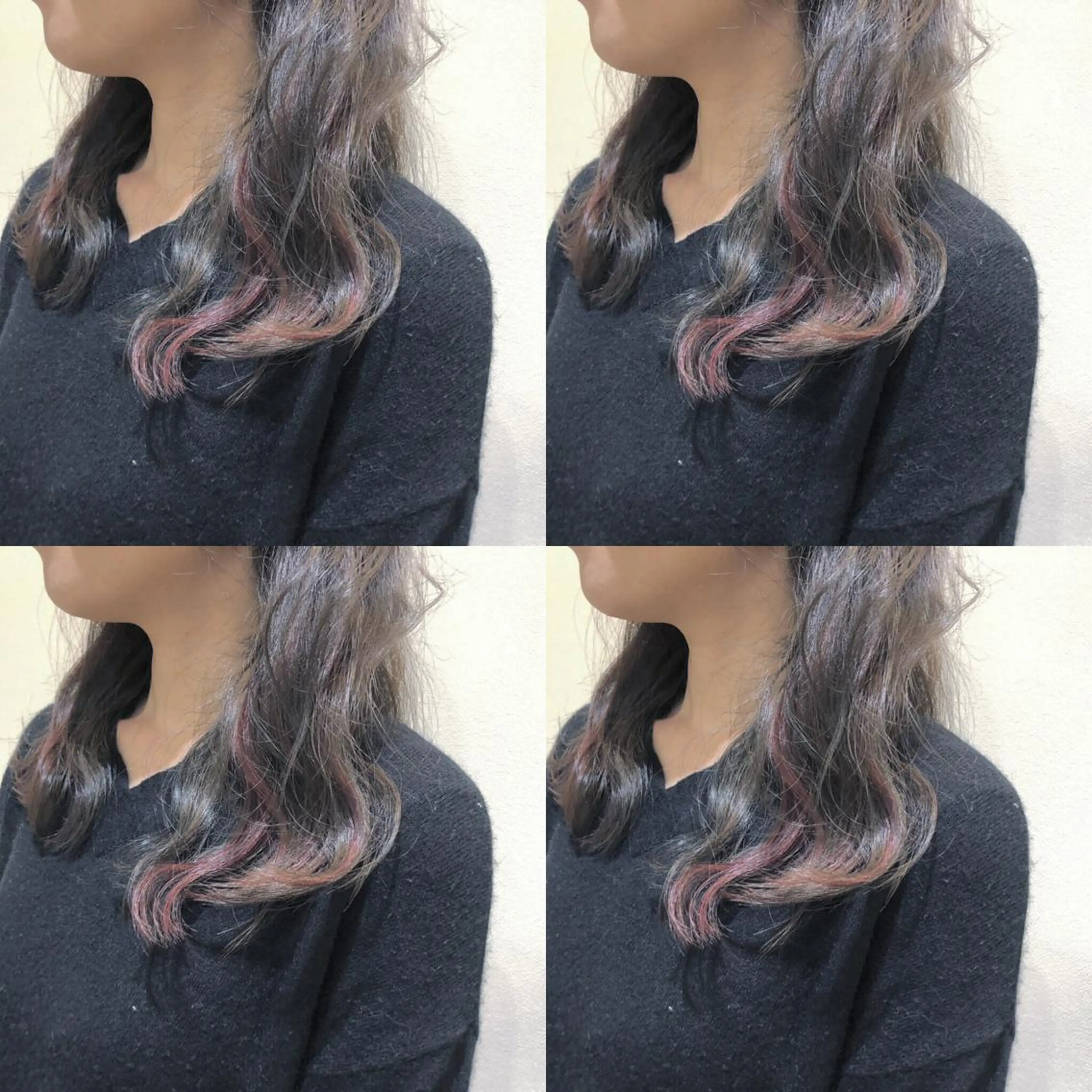 セミロング アッシュ ハイライト 遠藤 和美のヘアスタイル