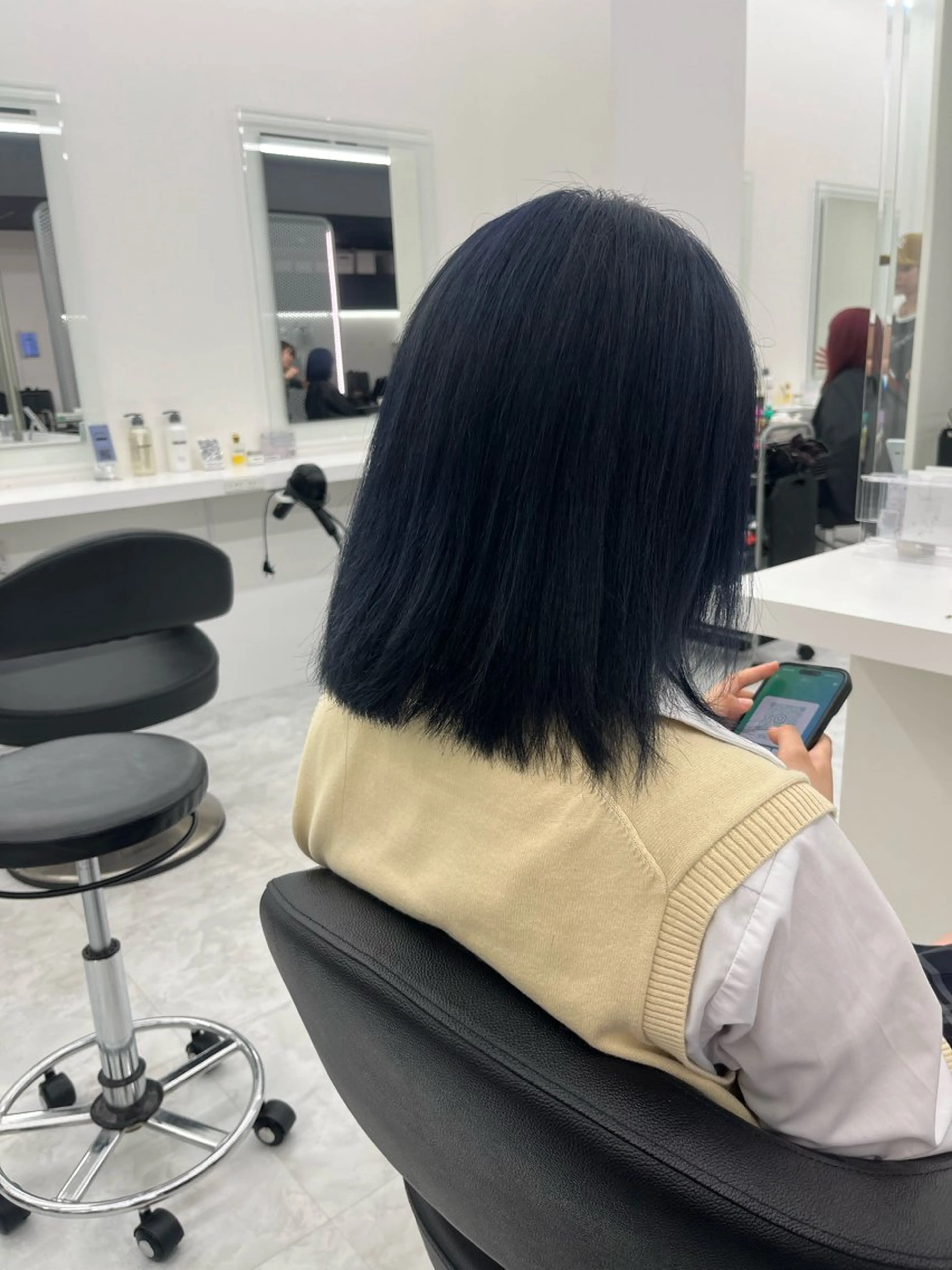 ミディアム カラー ブルーカラー ネイビーカラー ヘアカラー 💖トレンド春夏 カラー💖FUTAのヘアスタイル