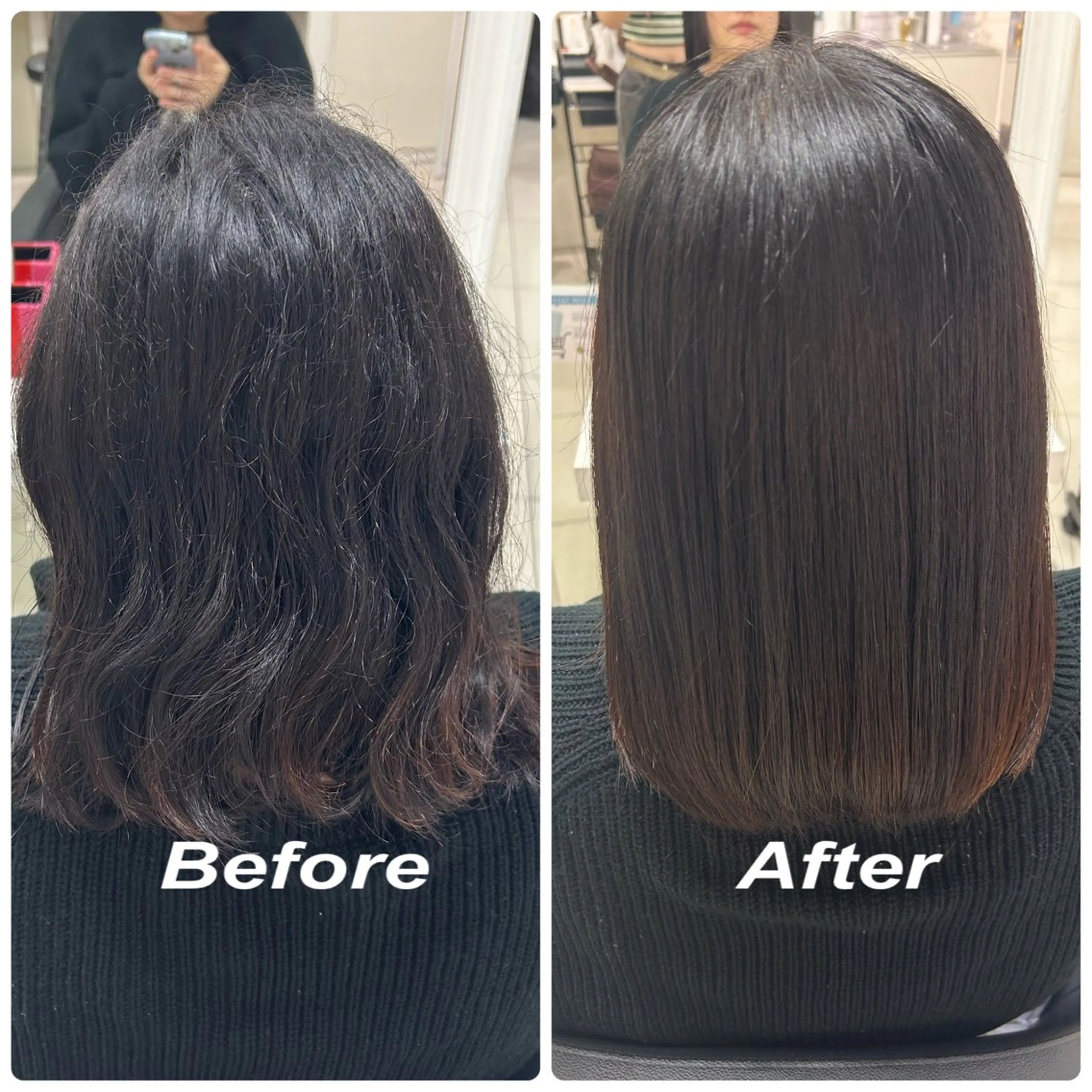 セミロング 縮毛矯正 【縮毛矯正/レディー スカット】美涼🎀のヘアスタイル