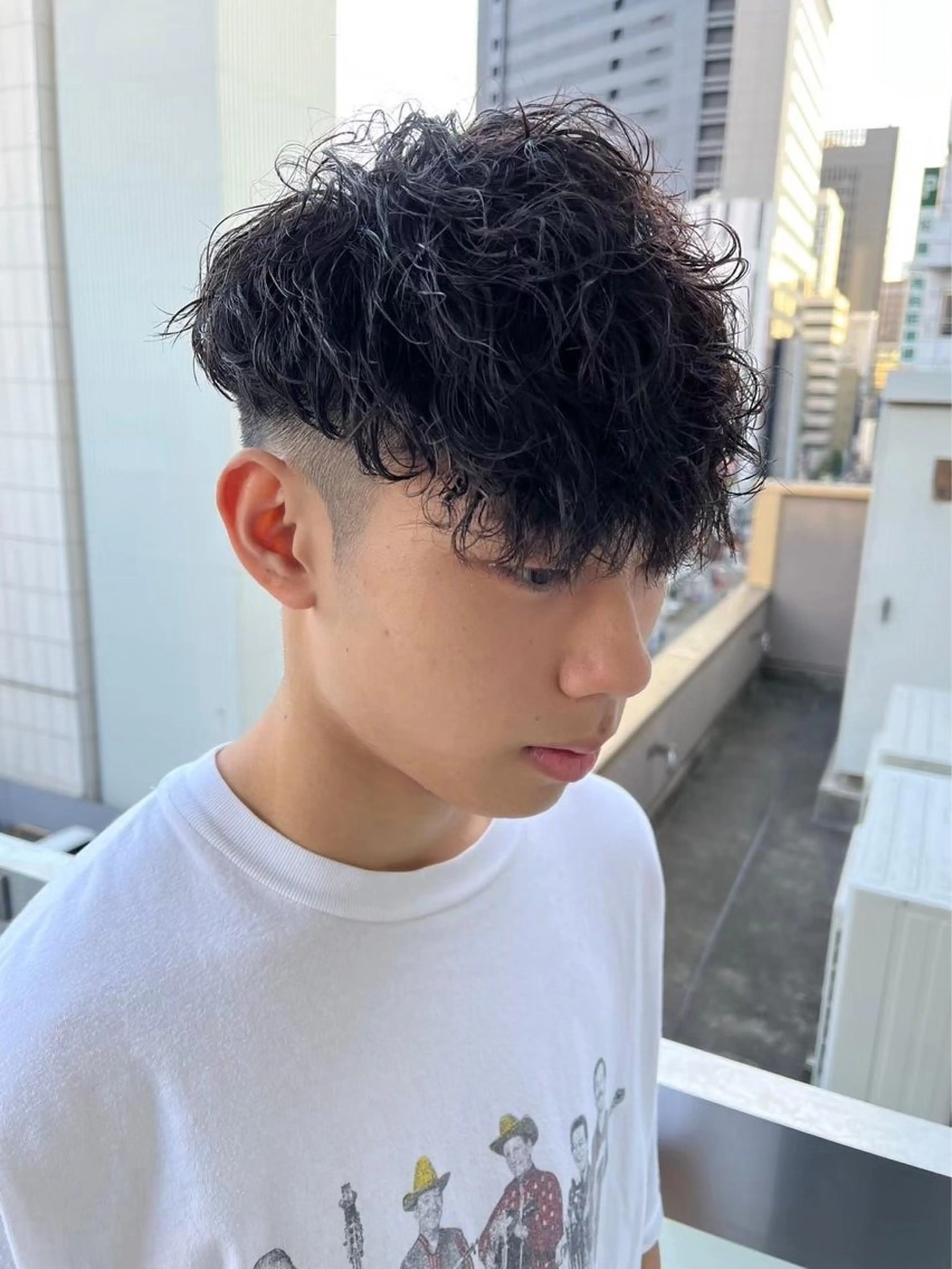 パーマ メンズ LUVISM ボブ りきカットモデル募集のヘアスタイル