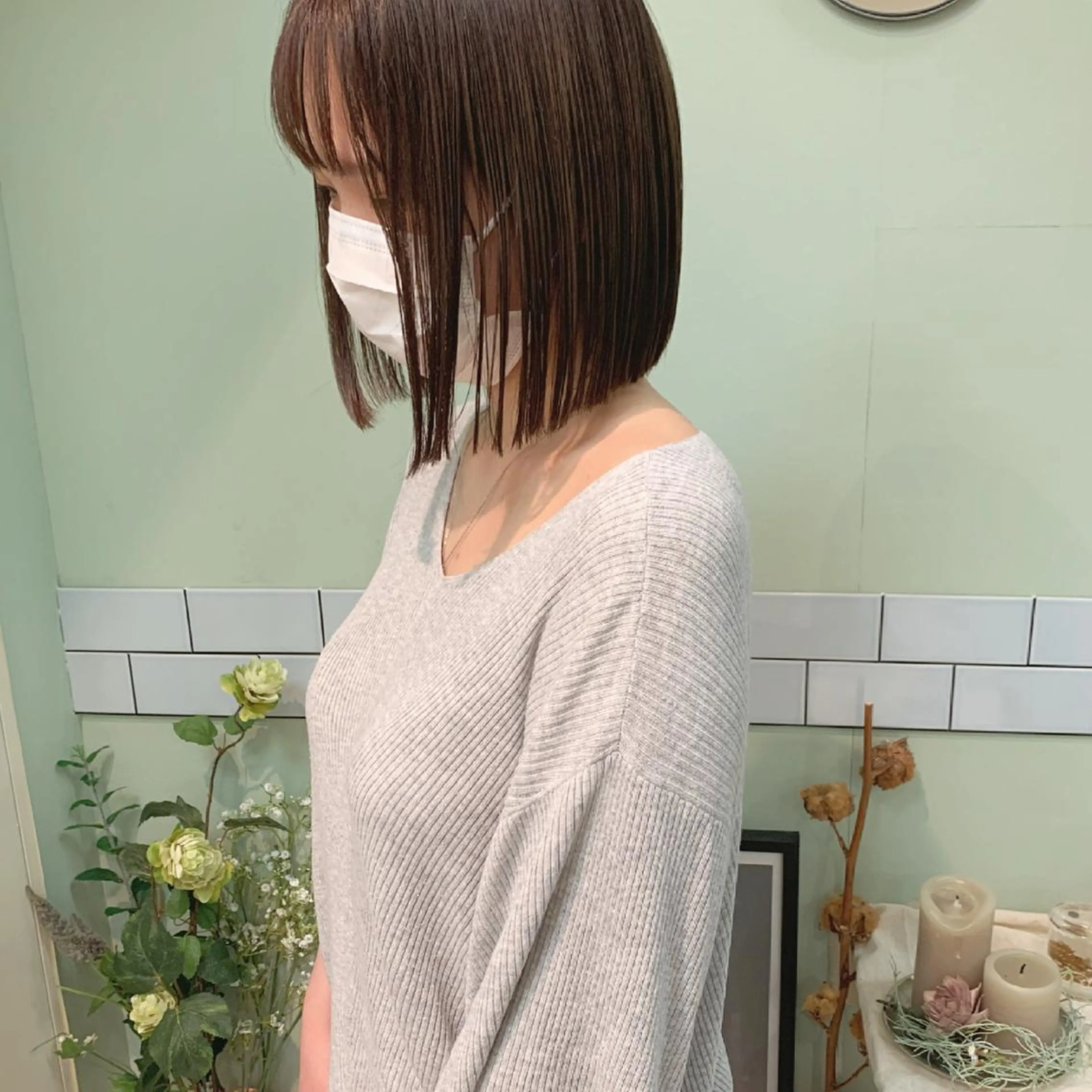 ミディアム カラー ベージュカラー ﾊｲﾄｰﾝ/ｼｮｰﾄ 村上淳乃🐥のヘアスタイル