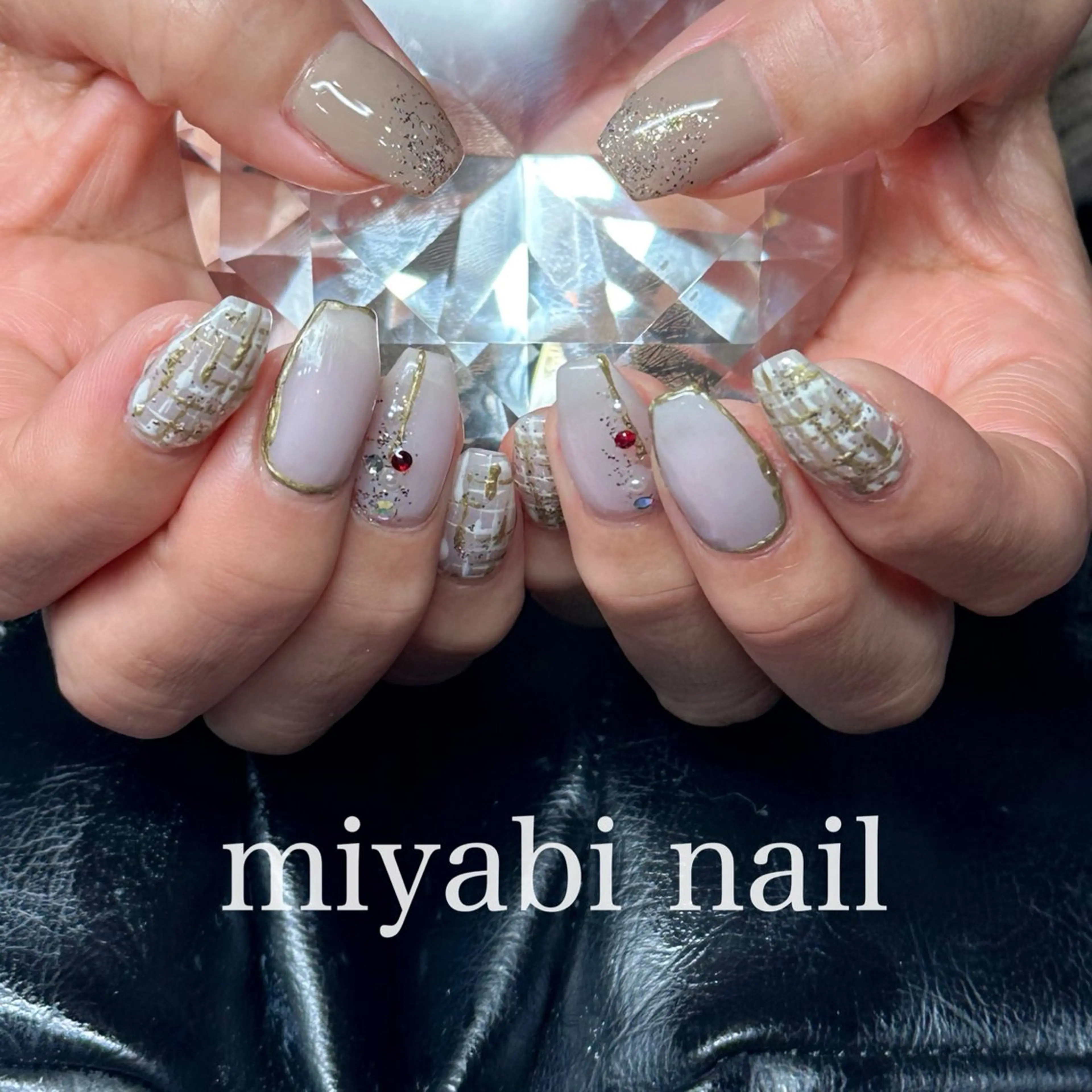 ネイル 持ち込み 冬ネイル クリスマス ハンドネイル miyabi nail 桂川駅近くのネイルデザイン