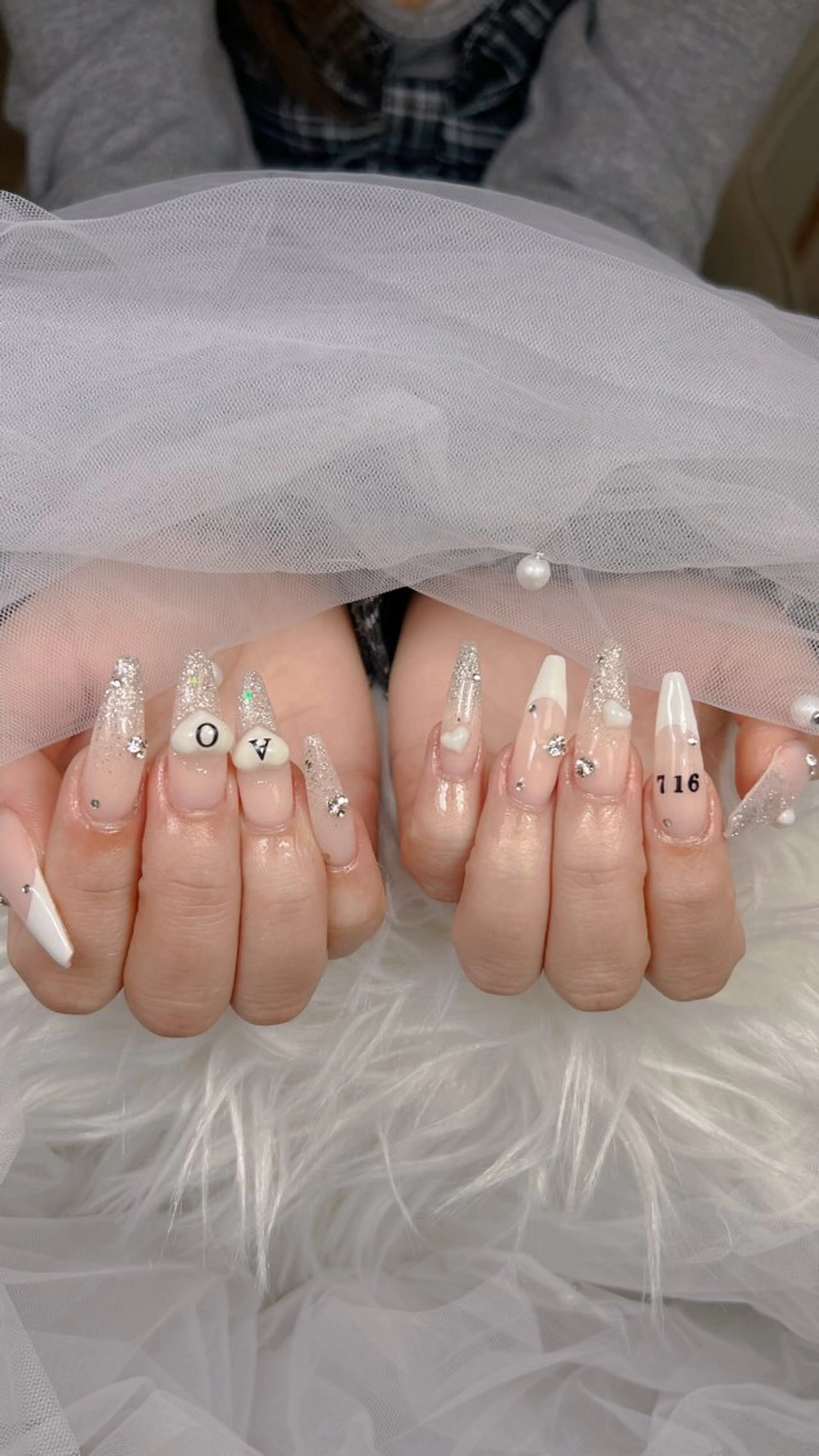 ネイル アートネイル オーロラネイル チークネイル 長さ出し フットネイル ハンドネイル フットネイル ハンドケア Noiranail_ studio川越西口のネイルデザイン