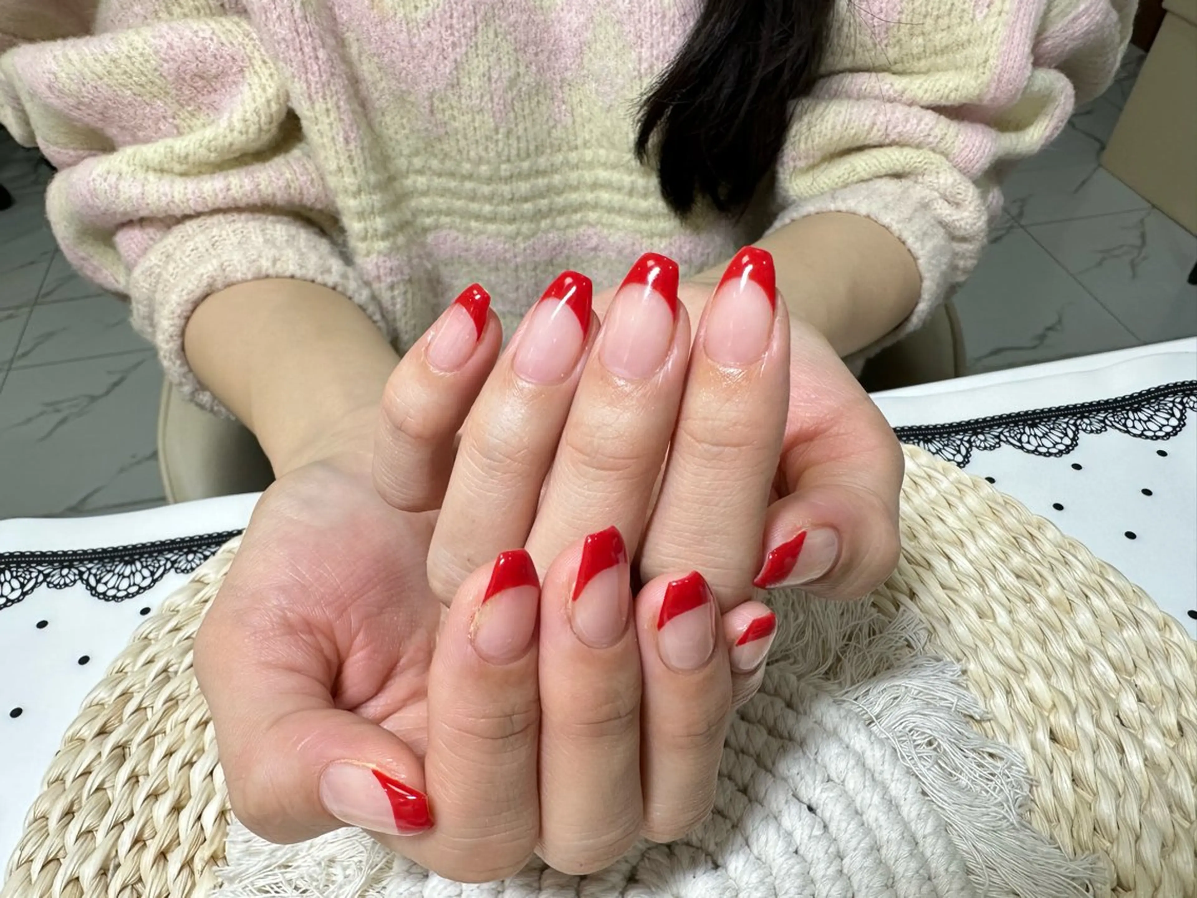 ネイル クリアネイル フレンチネイル ins nailのネイルデザイン