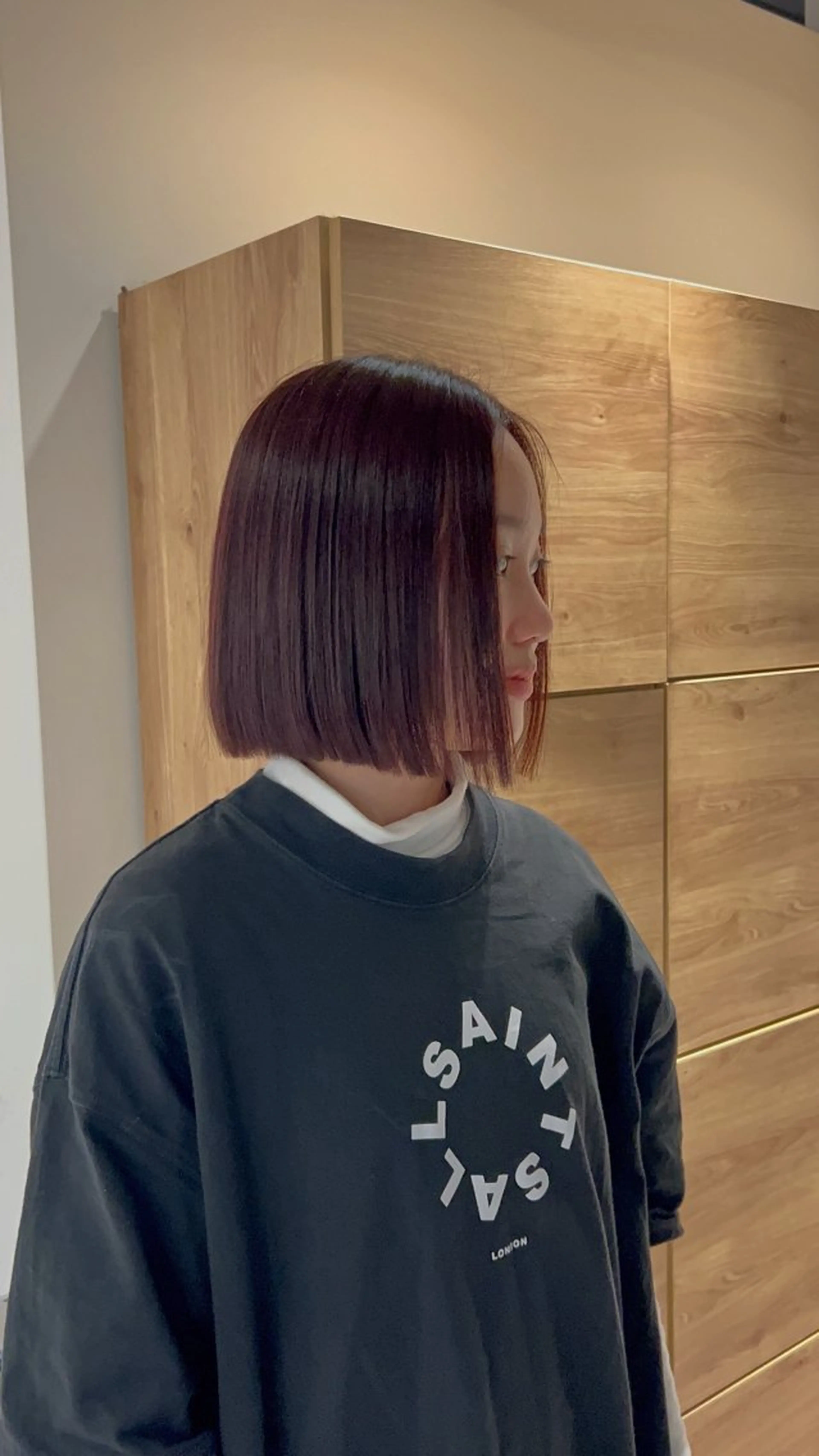 ショート カラー レッドカラー ボブ カット ヘアカラー 葉月/ボブ/ 透明感カラー／中目黒のヘアスタイル