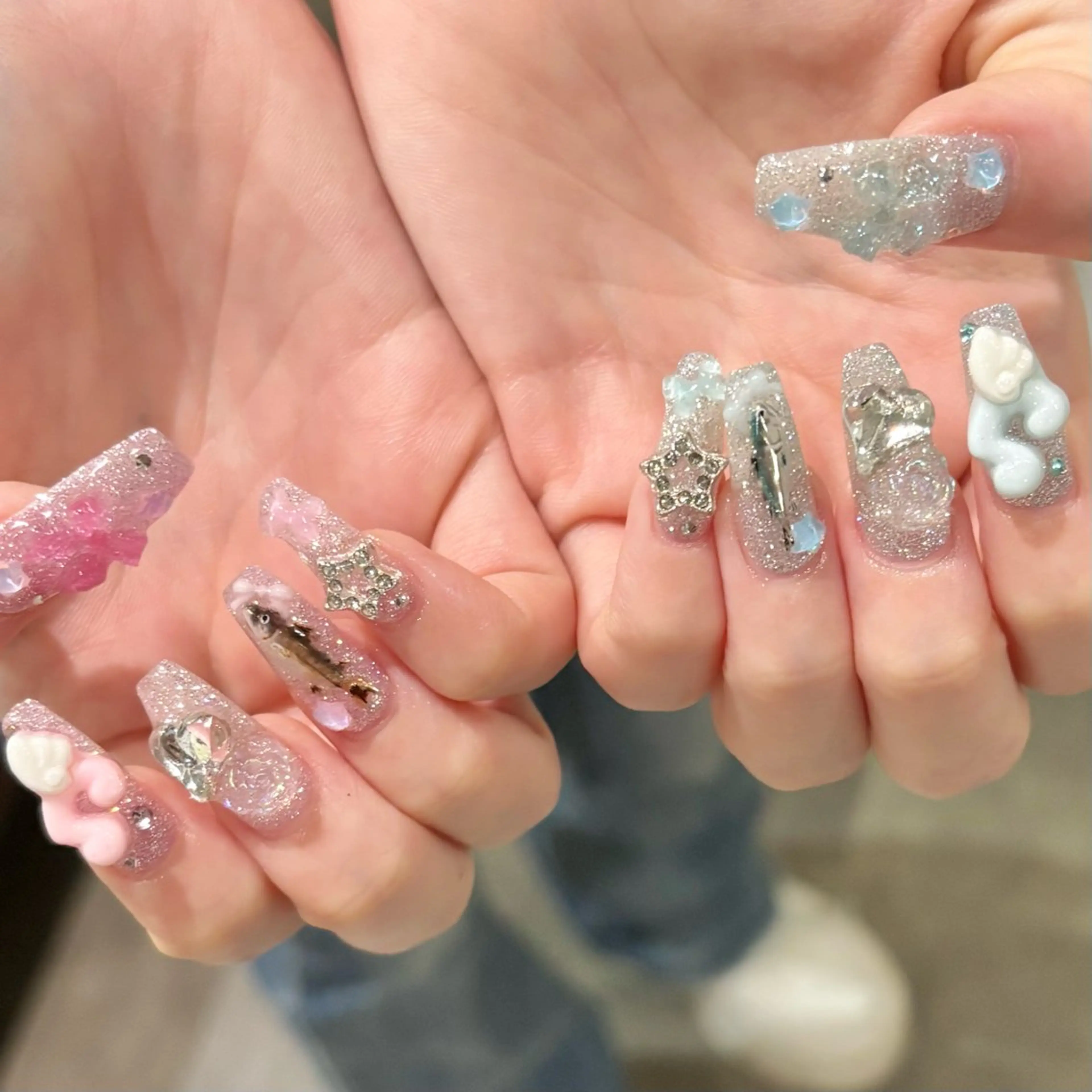 ネイル キラキラネイル ハンドネイル joieange sakuraのネイルデザイン