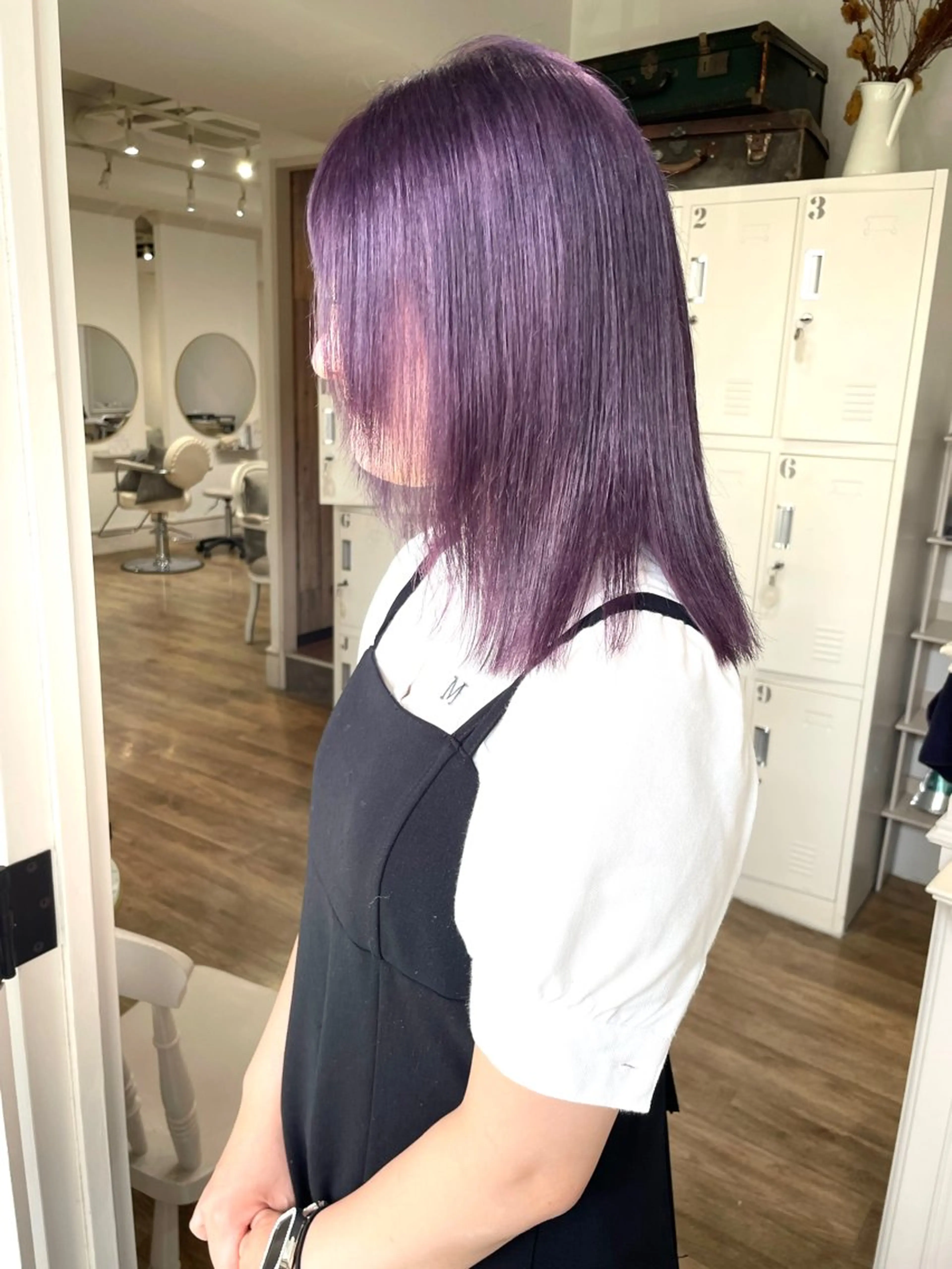 ミディアム ピンクラベンダー ヘアカラー トリートメント ももか /韓国style🖤のヘアスタイル