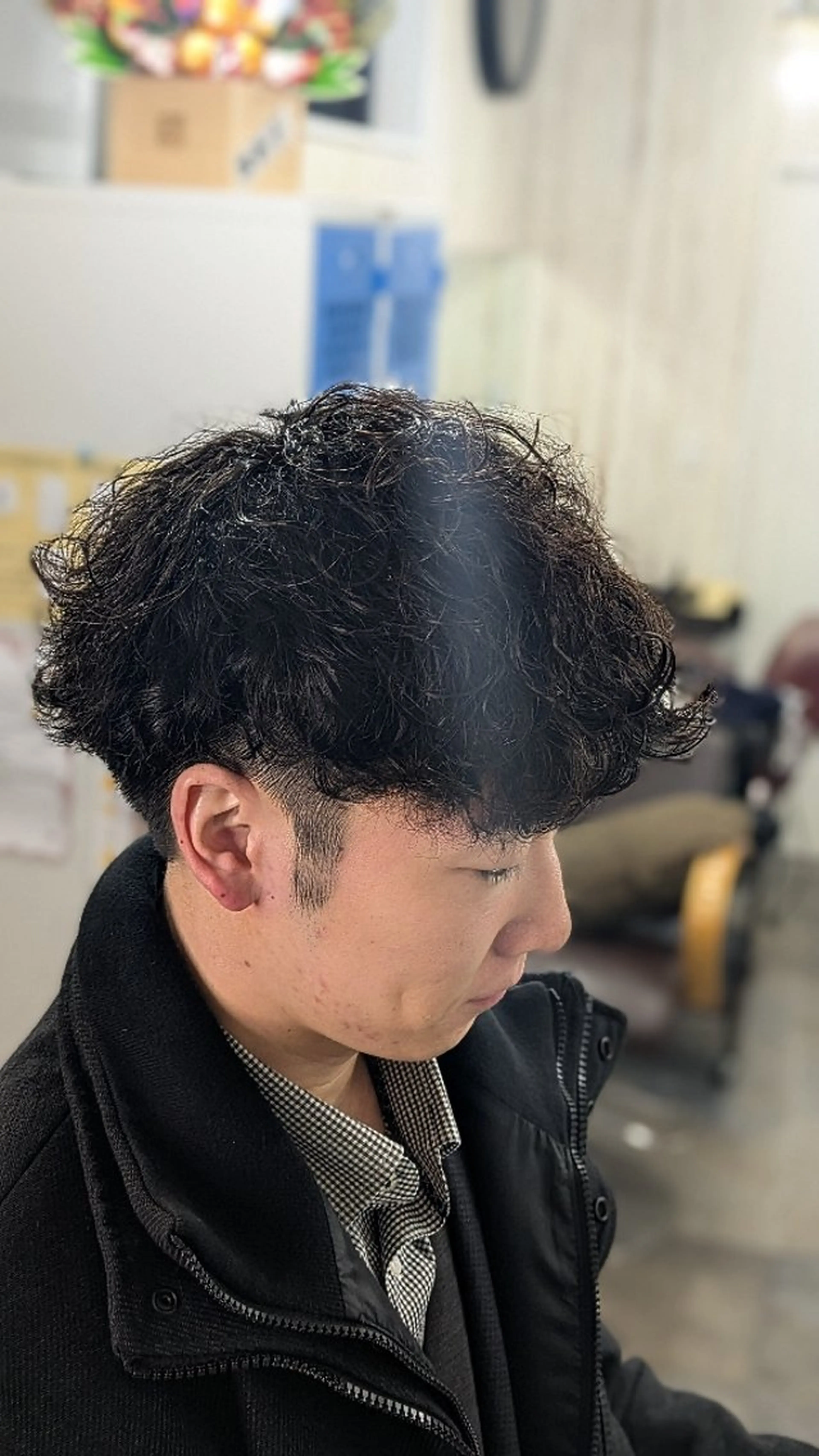メンズ パーマ メンズパーマ 刈り上げ 波巻きパーマ カット パーマ トリートメント メンズパーマ/顔周り レイヤーカット/えののヘアスタイル