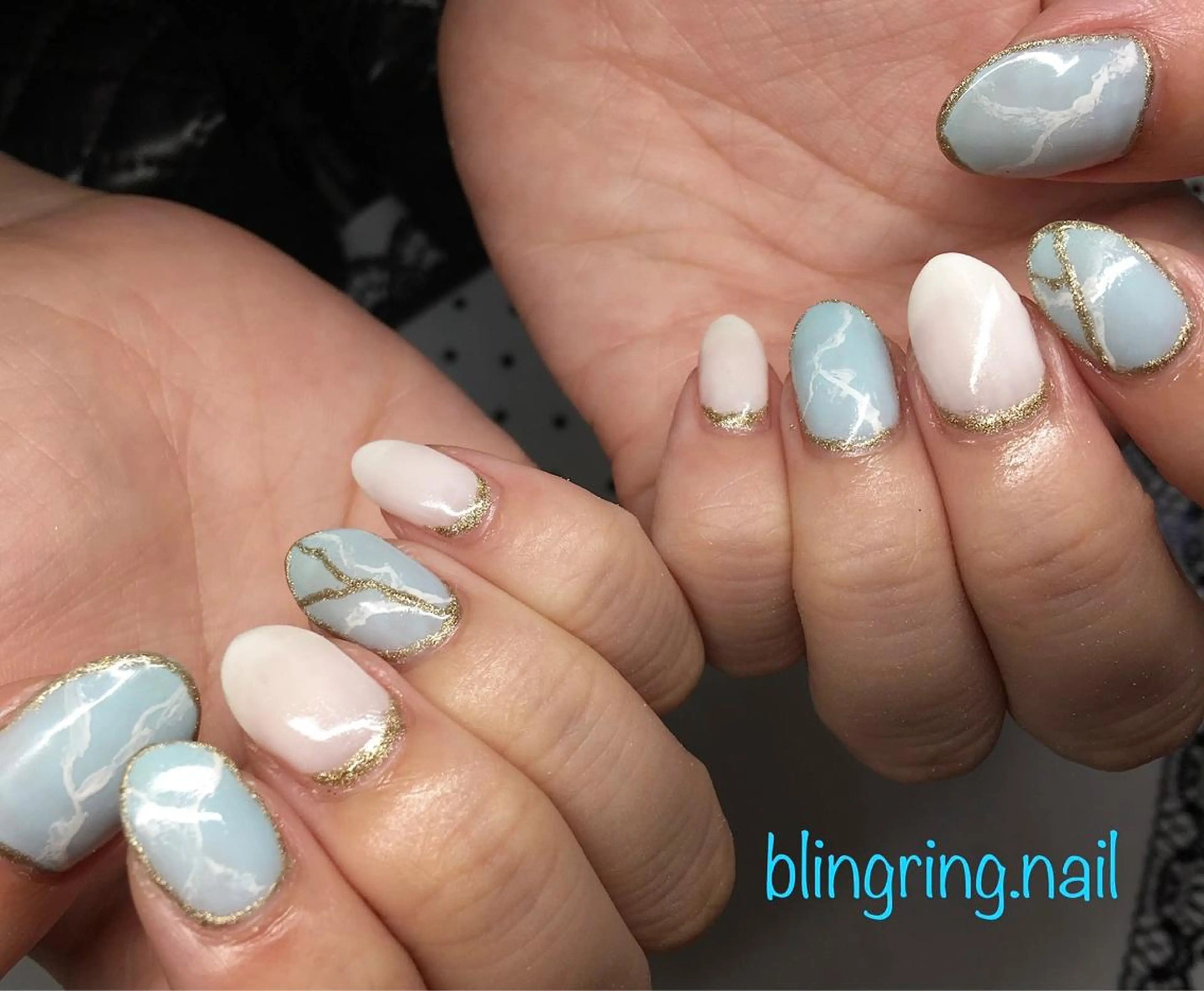 ネイル 水色 ハンドネイル 🌈KANÅKO 🌈のネイルデザイン