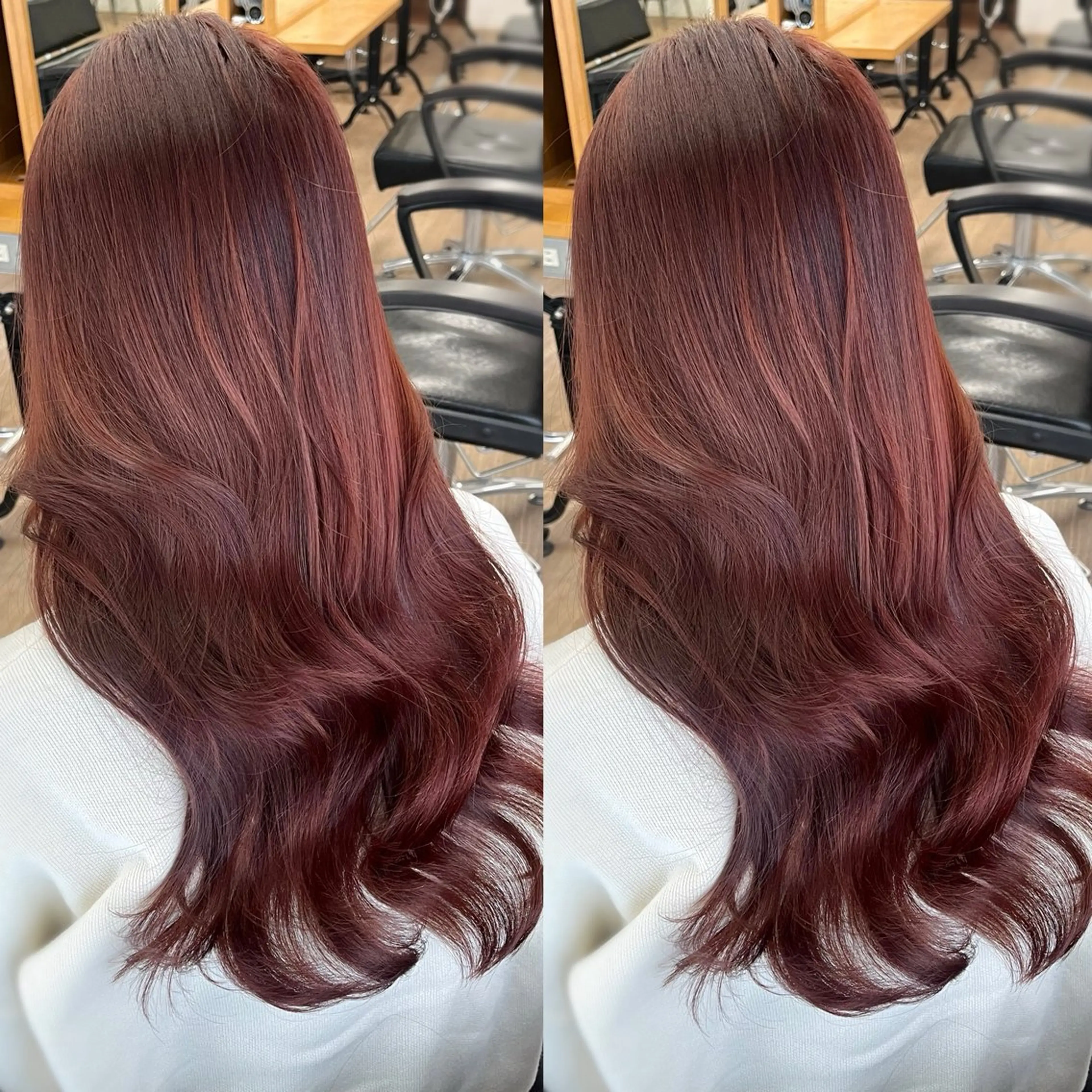 ロング カラー ボルドーカラー 透明感カラー ダブルカラー 髪質改善 レイヤーカット ヘアカラー トリートメント 💎髪質改善特化💎 RUITOのヘアスタイル