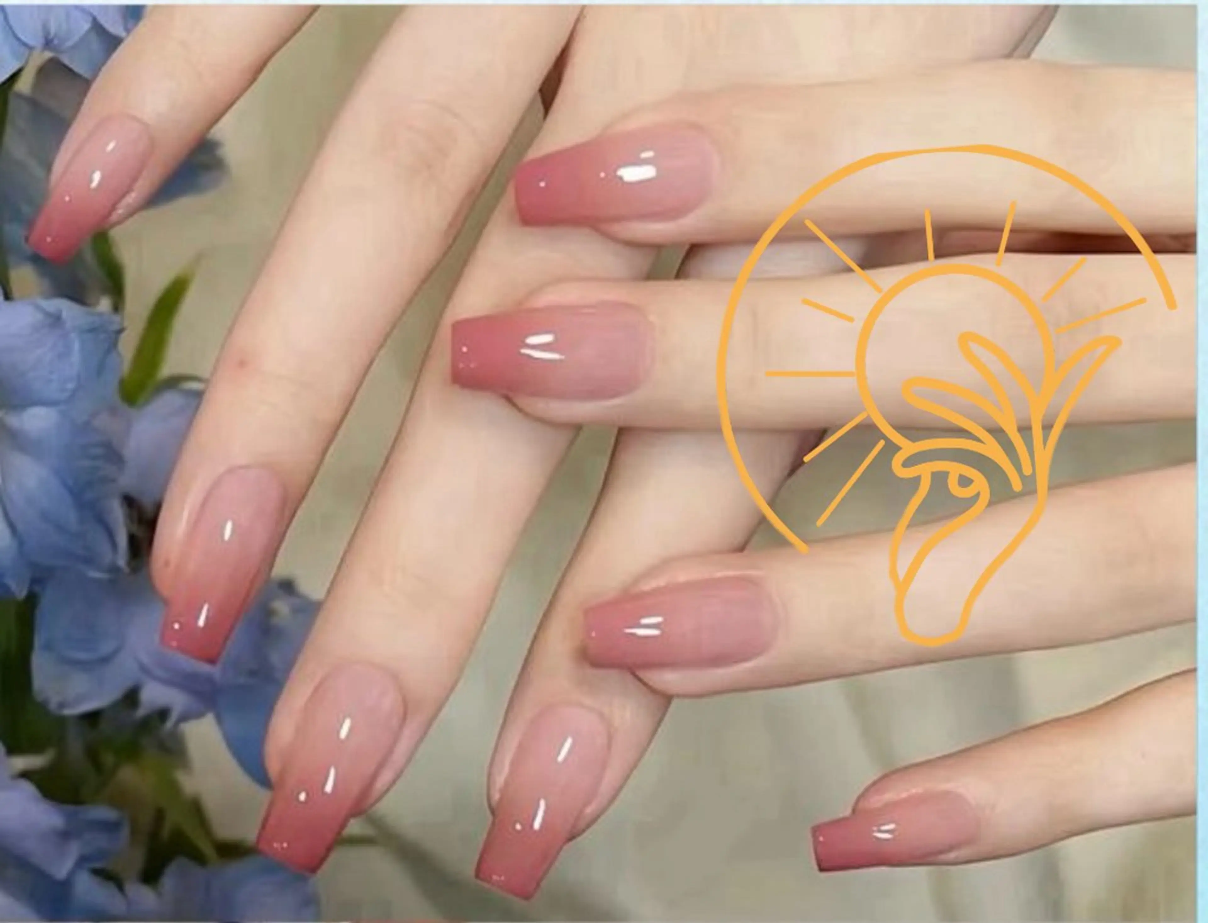 ネイル チークネイル 長さ出し フラワーネイル フレンチネイル ガーリー sun nail池袋 モデル募集のネイルデザイン