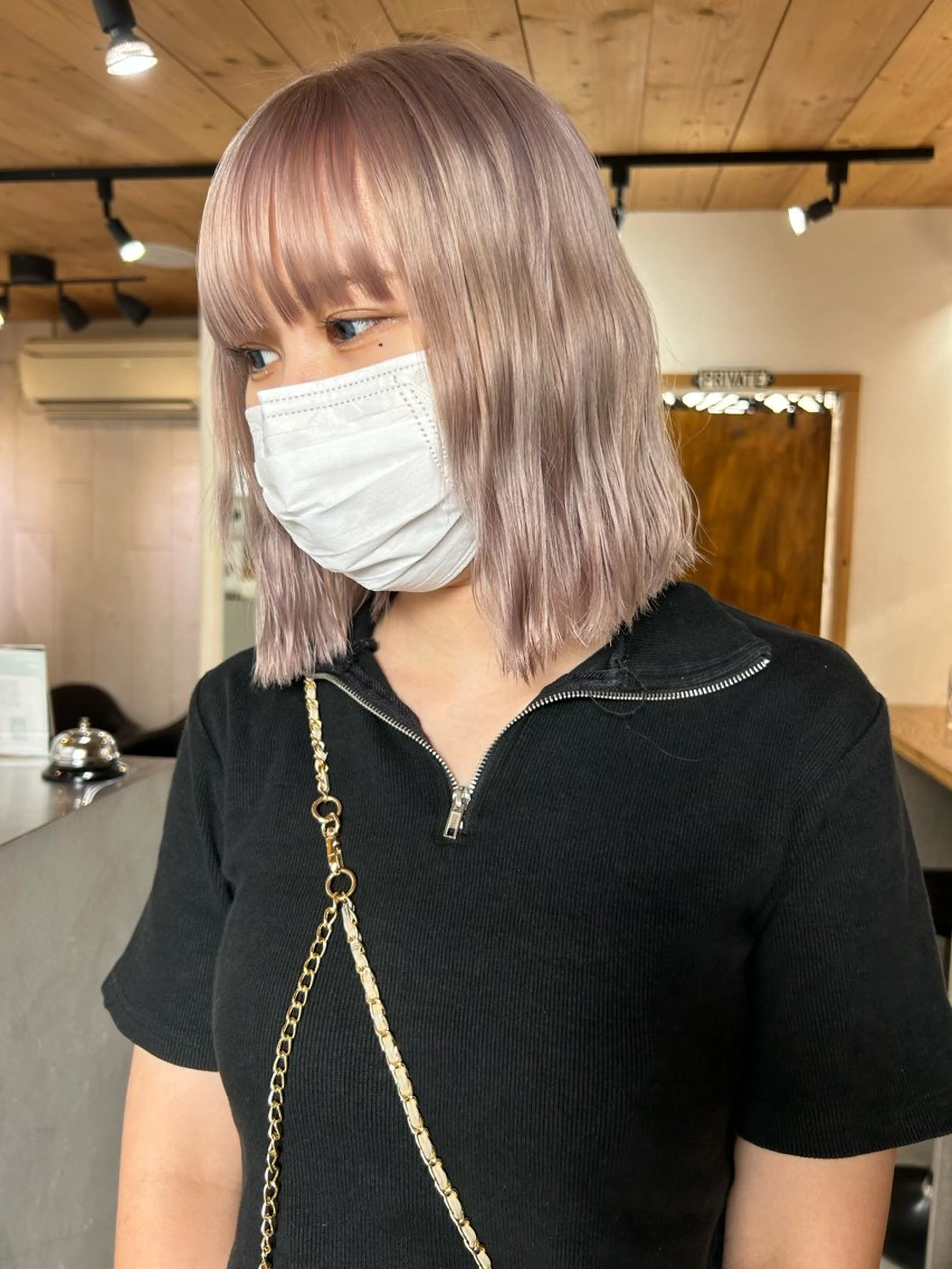 ミディアム カラー メンズ ベージュカラー ピンクカラー カット ヘアカラー トリートメント 🧸艶々韓国ヘア 🧁mizunaのヘアスタイル