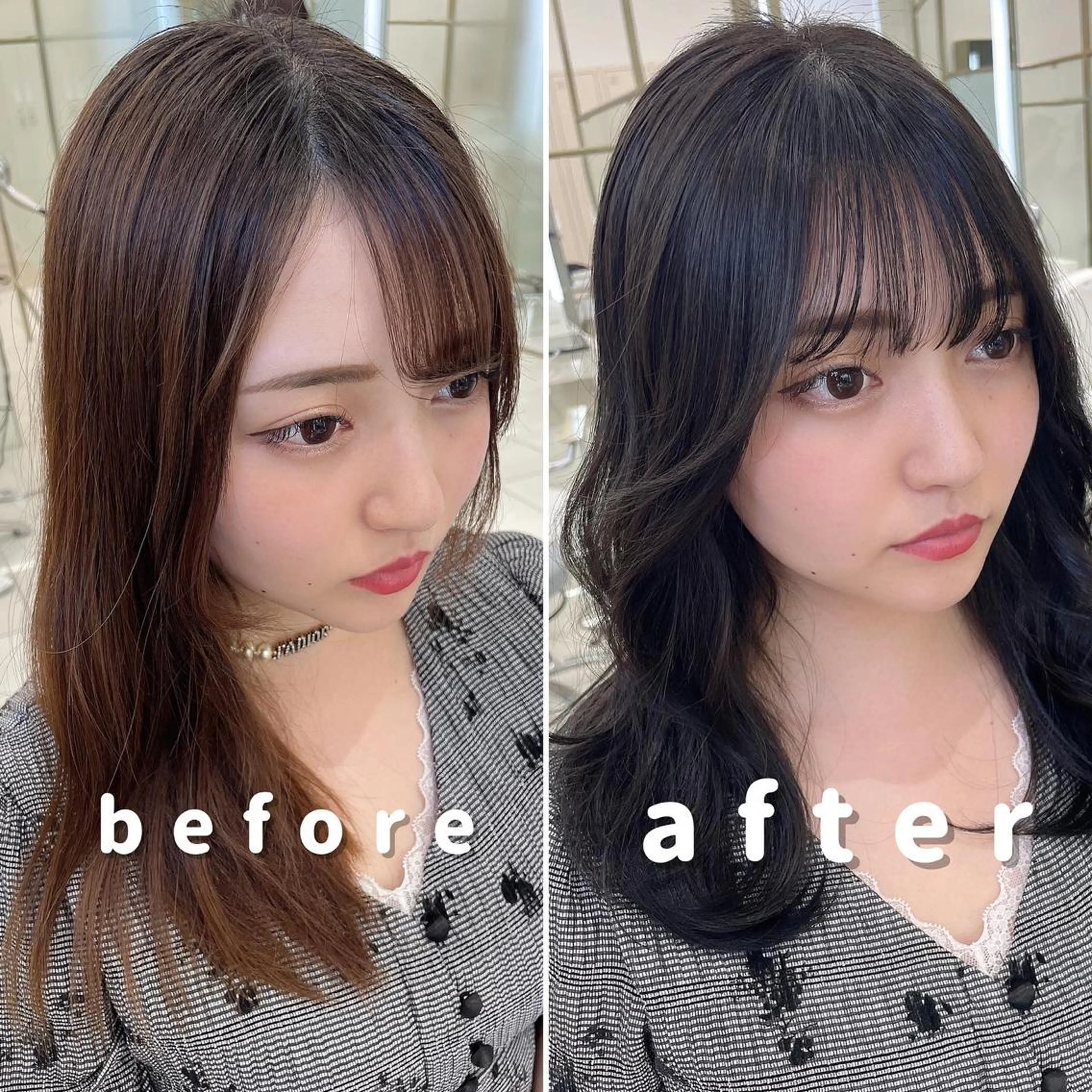 ミディアム カラー ブルーカラー ブルーグレー ブルーグレージュ 透明感カラー グレージュ COA GINZA 空也/前髪/顔まわりのヘアスタイル