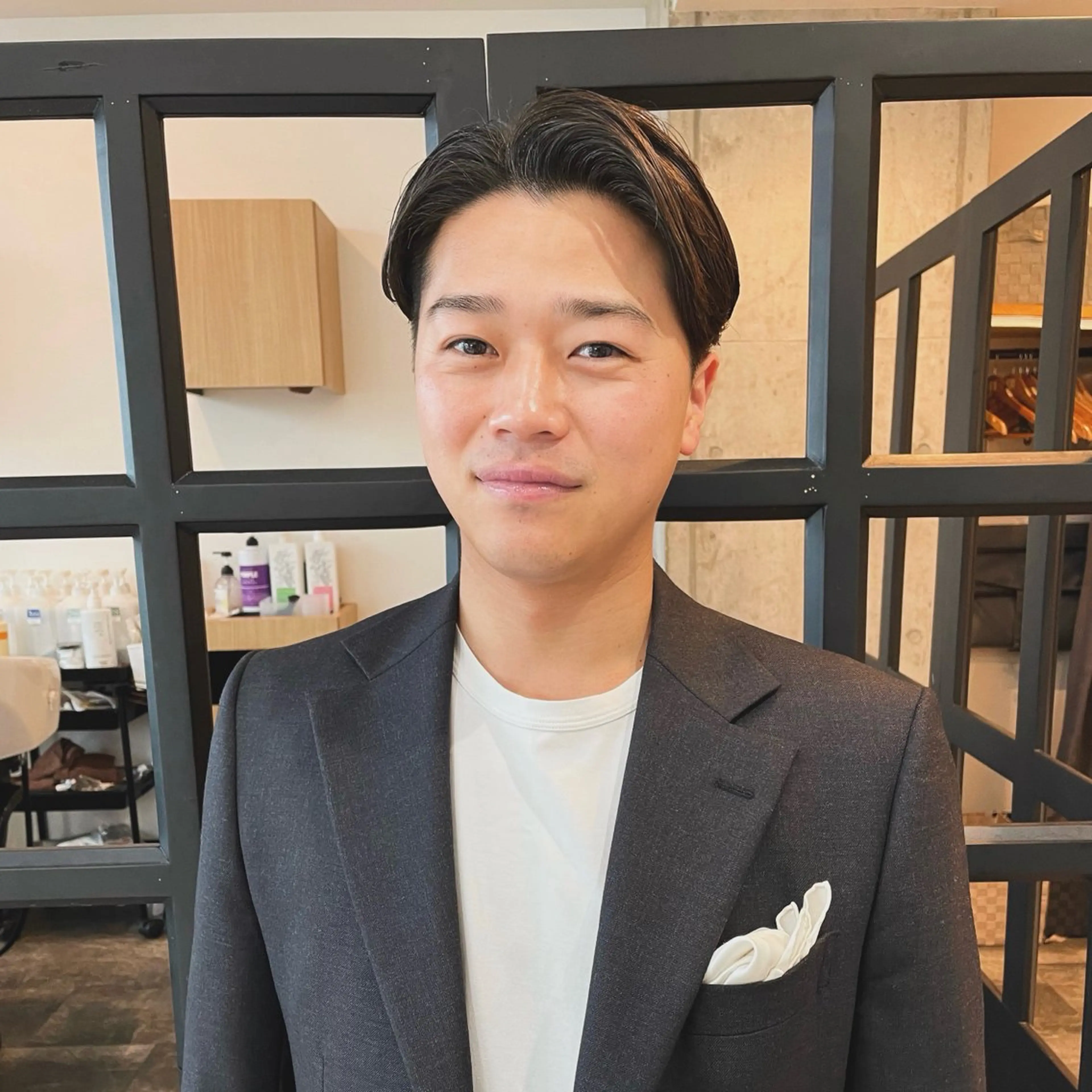 ショート メンズ ビジネス センターパート カット ヘッドスパ 堀江将太朗/恵比寿/ メンズカットのヘアスタイル