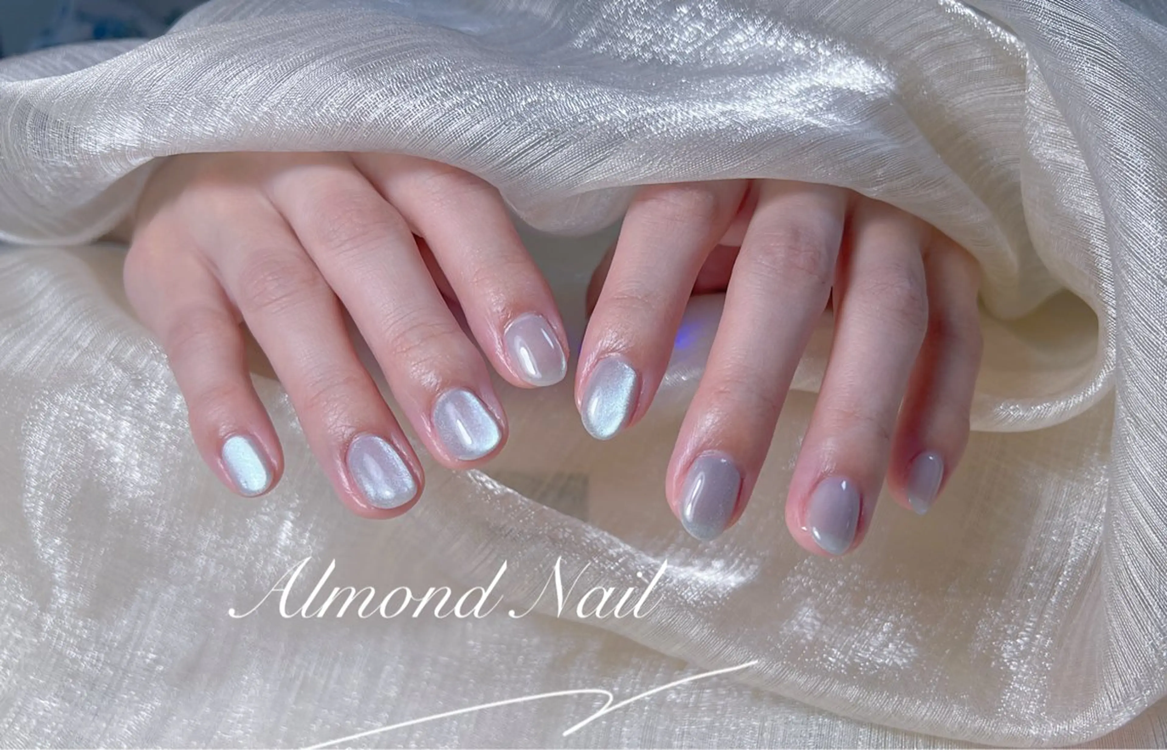ネイル 長さ出し フラッシュネイル フットネイル フレンチネイル ジェルネイル Almond Nail 亀戸のネイルデザイン