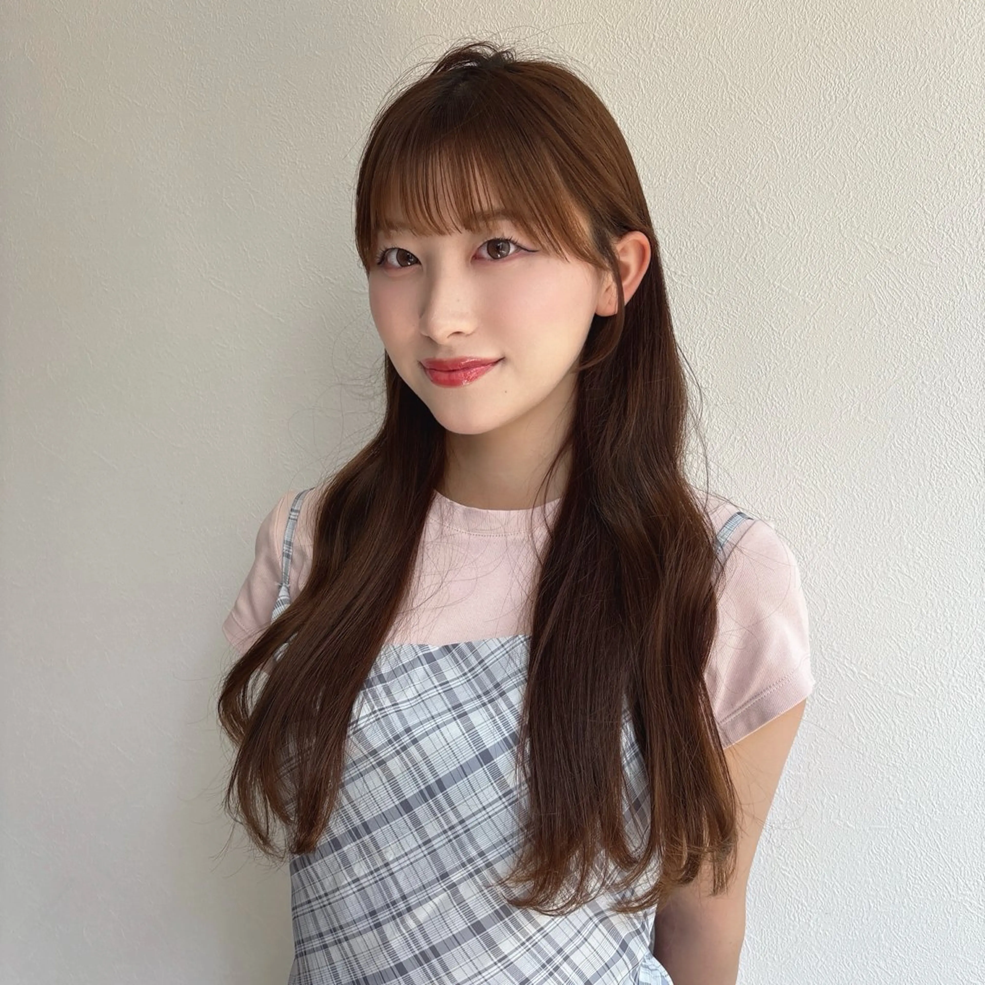 ロング カット ヘアカラー トリートメント タナカ レイヤのヘアスタイル