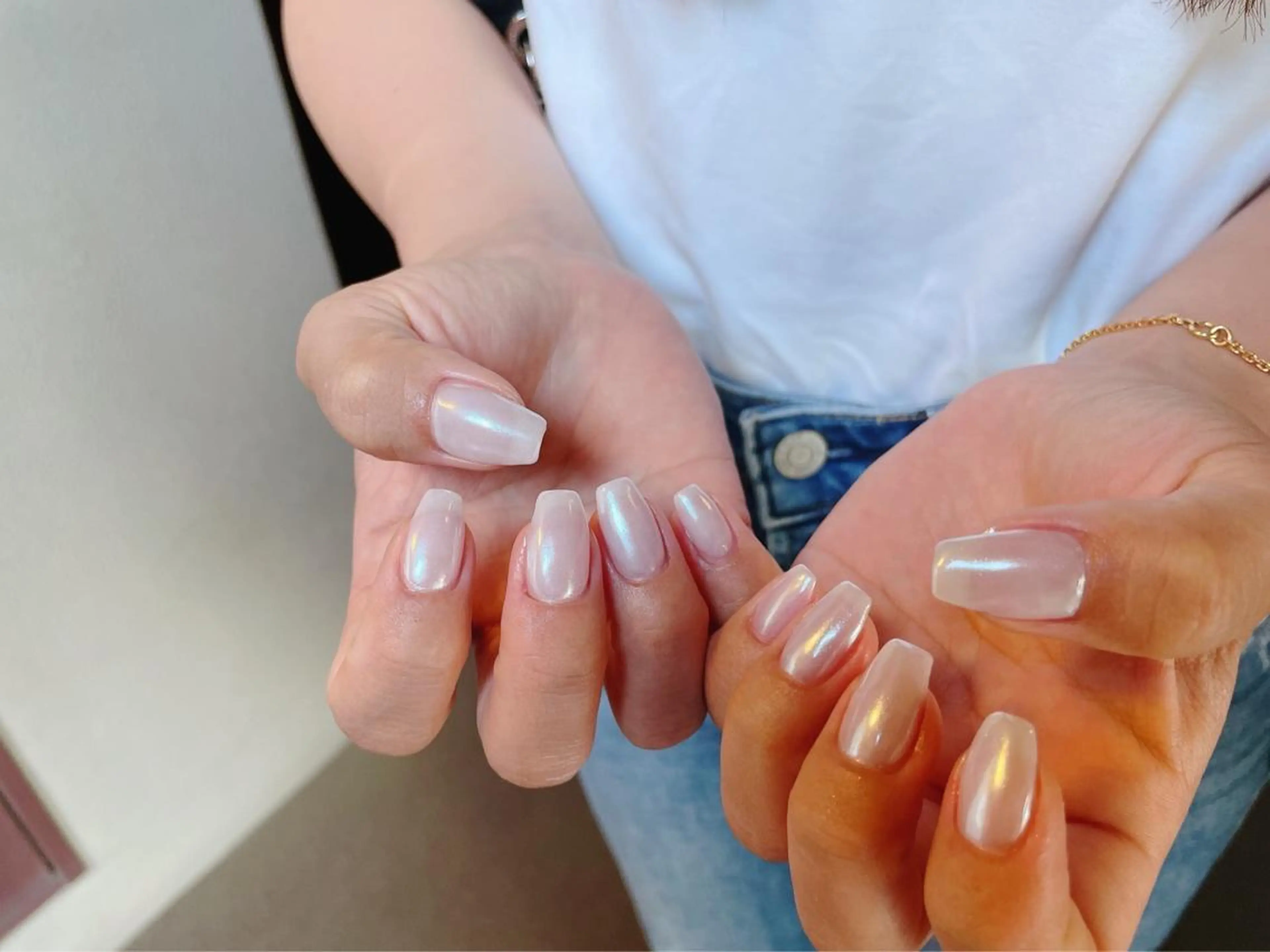 ネイル 桜ネイル フレンチネイル ジェルネイル ガラスフレンチ 韓国ネイル ハンドネイル kiki nail &brow二子玉川の眉毛・アイブロウイメージ