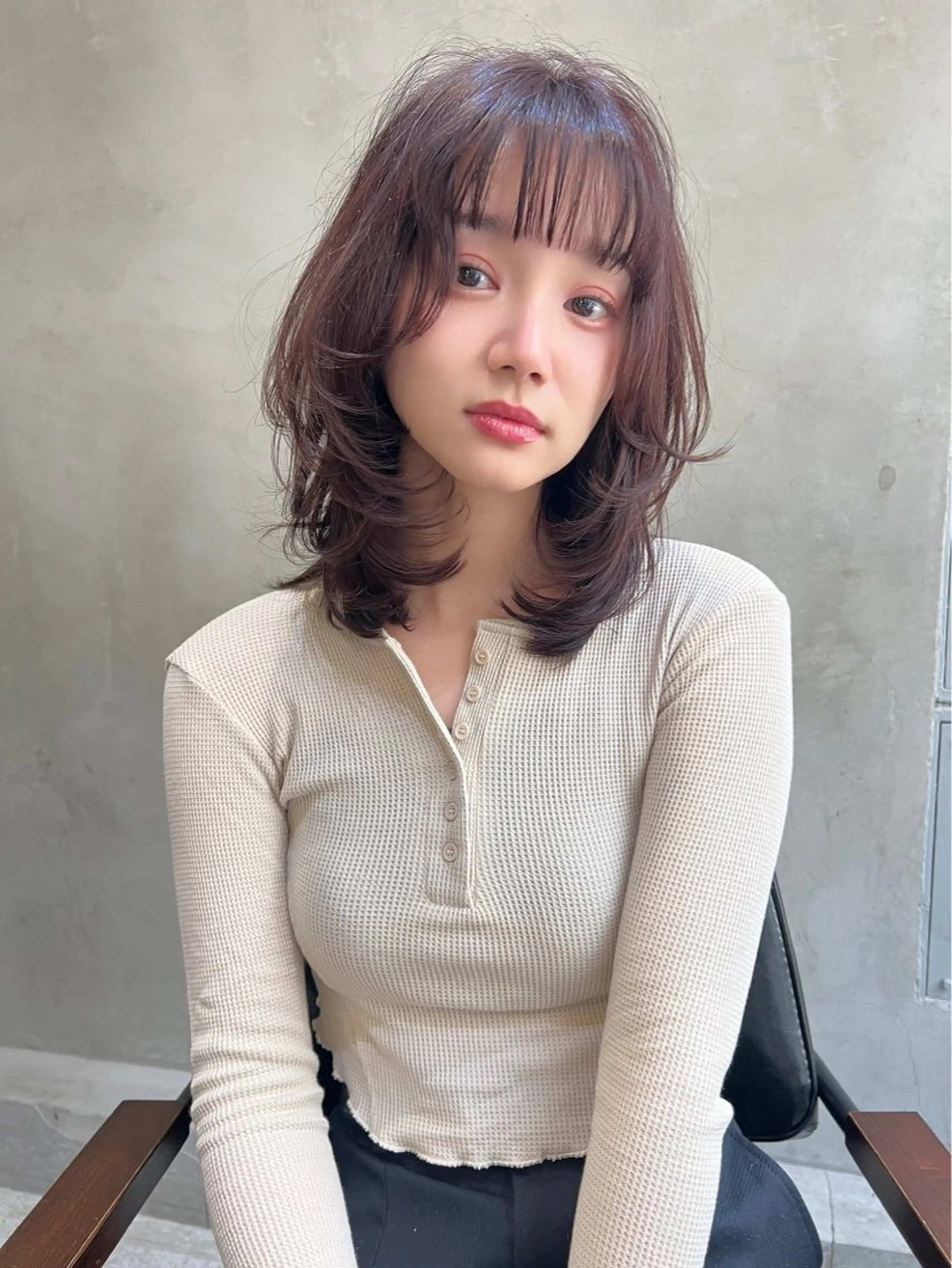 ミディアム カラー 艶髪／韓国ヘア🎀 Kanon︎︎⁺.のヘアスタイル