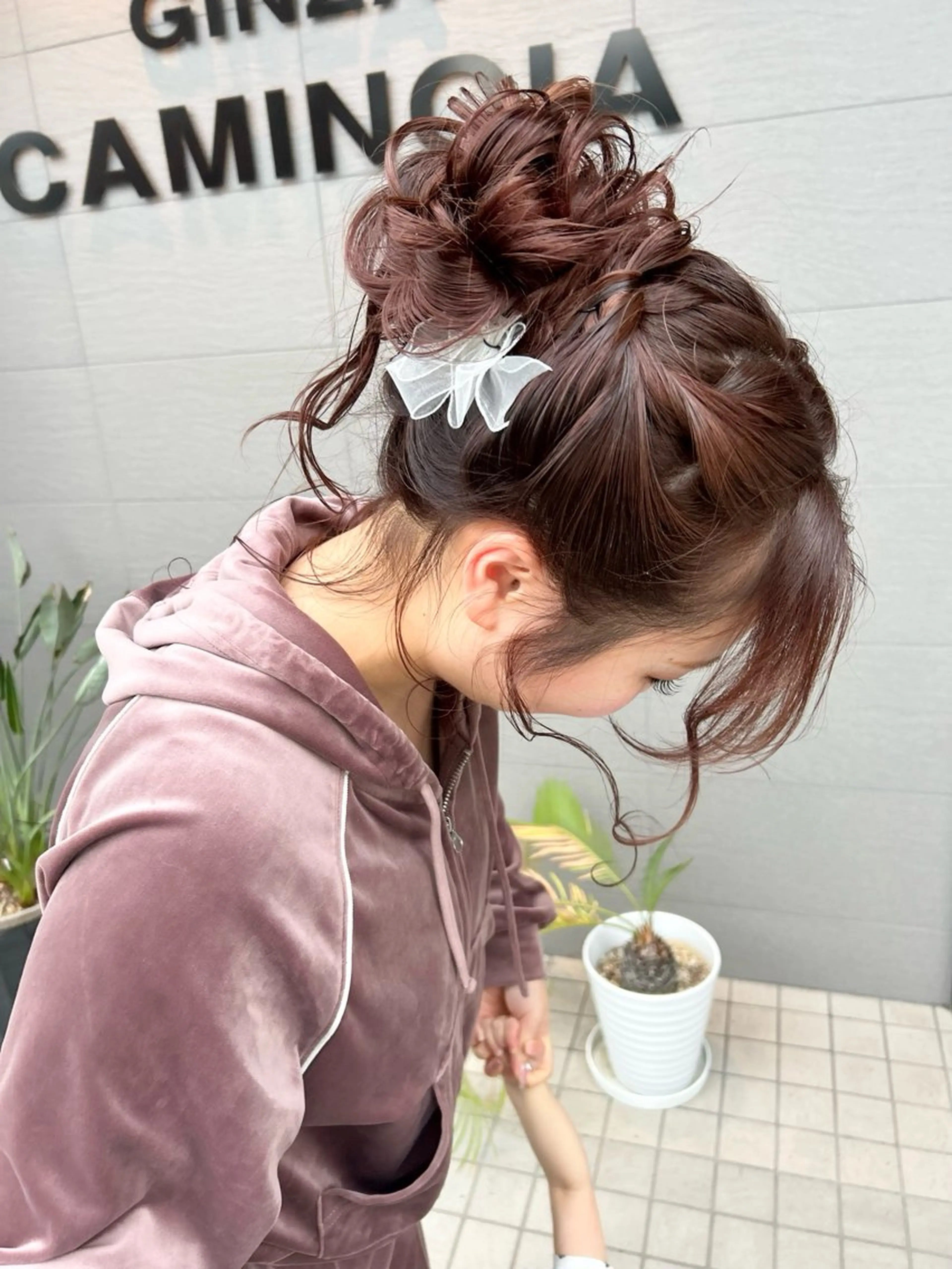 ロング ヘアアレンジ お団子ヘア ヘアセット ナカジマ ナナのヘアスタイル