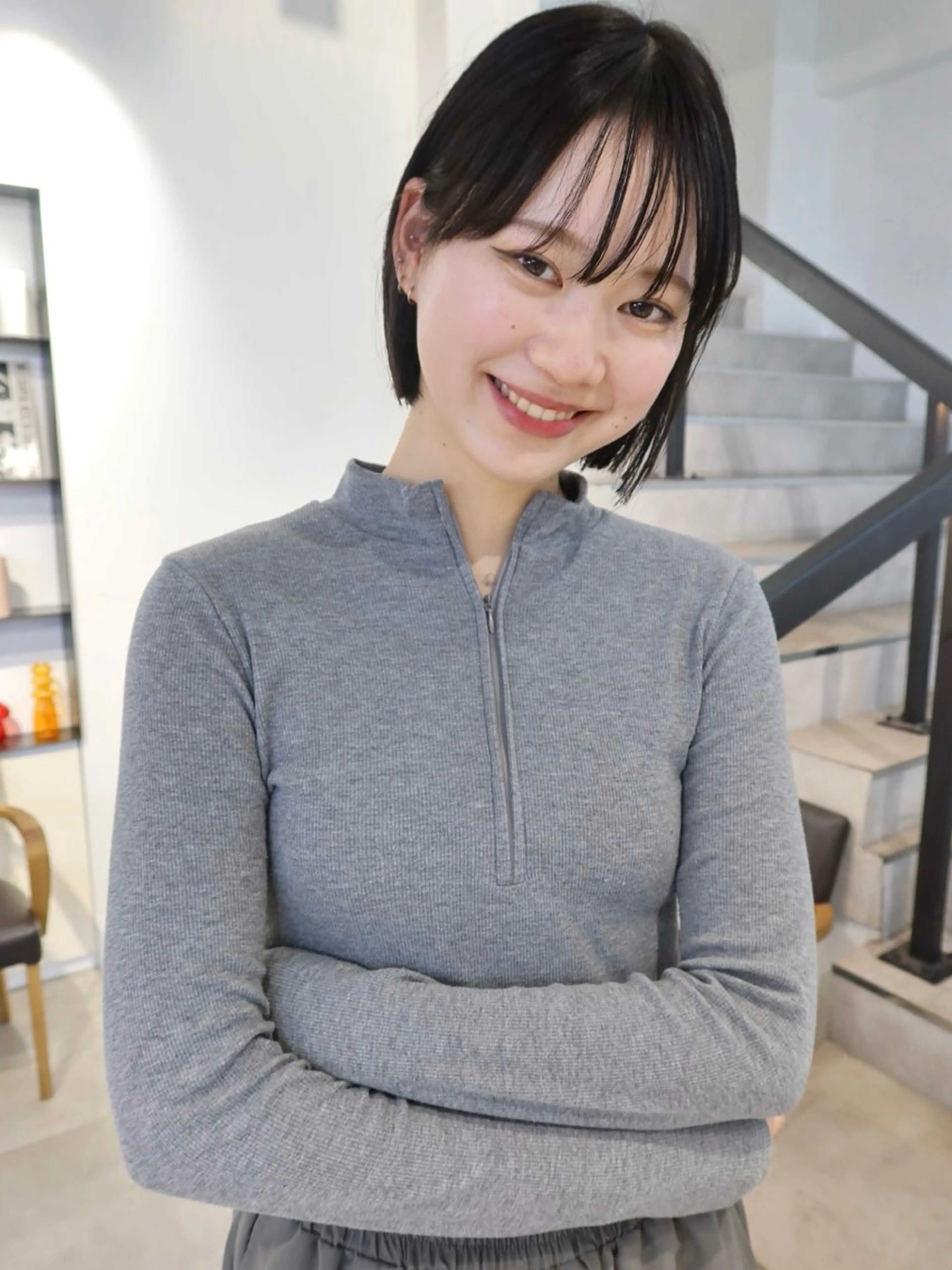 ショート カラー ボブ 顔周りカット/透明感 カラー✂️MEIのヘアスタイル