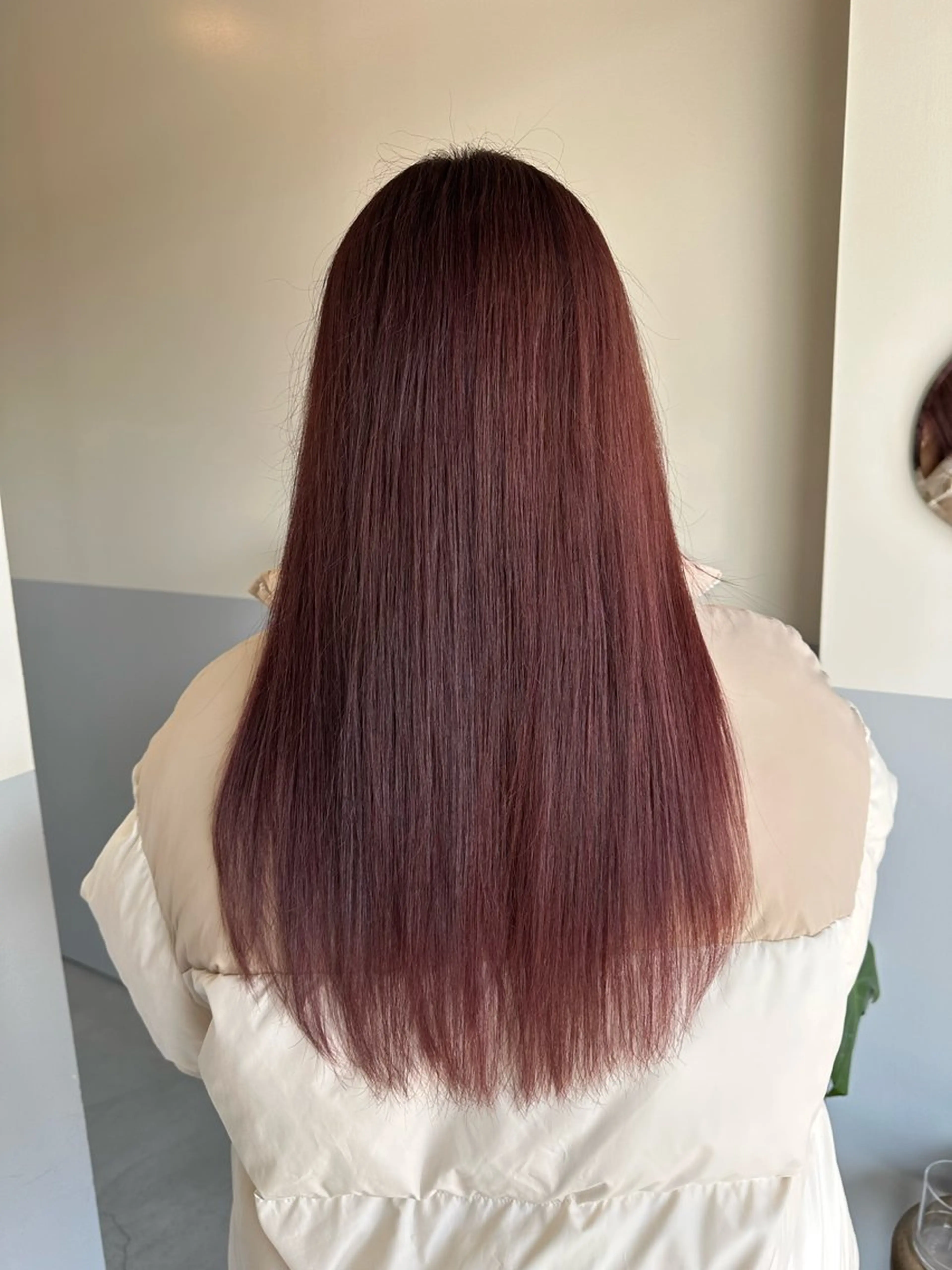 ロング カラー ブリーチ ブリーチなしカラー ピンクカラー バイオレットカラー 三浦彩那/ 透明感カラー/岡崎のヘアスタイル