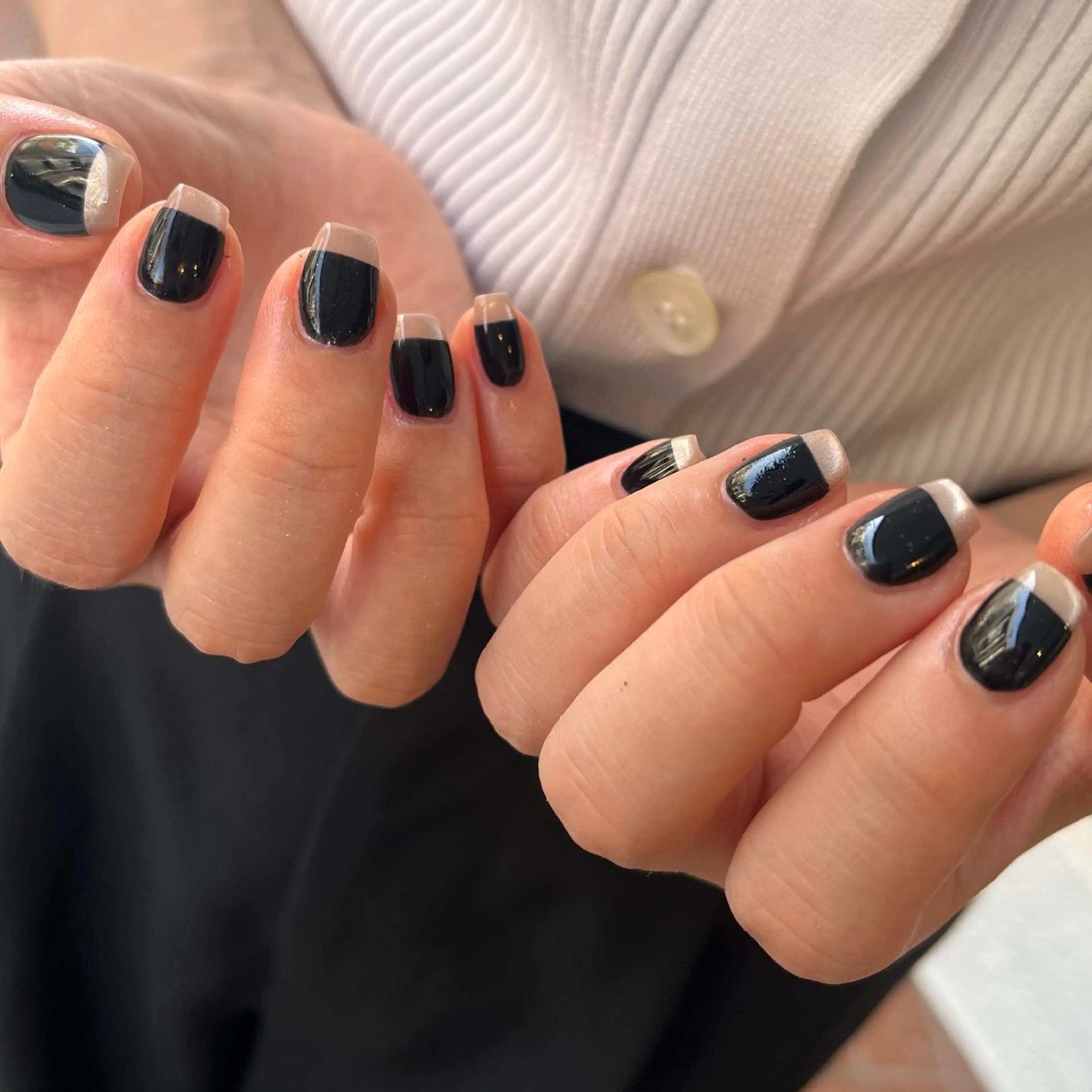 ネイル フレンチネイル マグネットネイル ネイビー ハンドネイル ballie／小野原 なつみのネイルデザイン