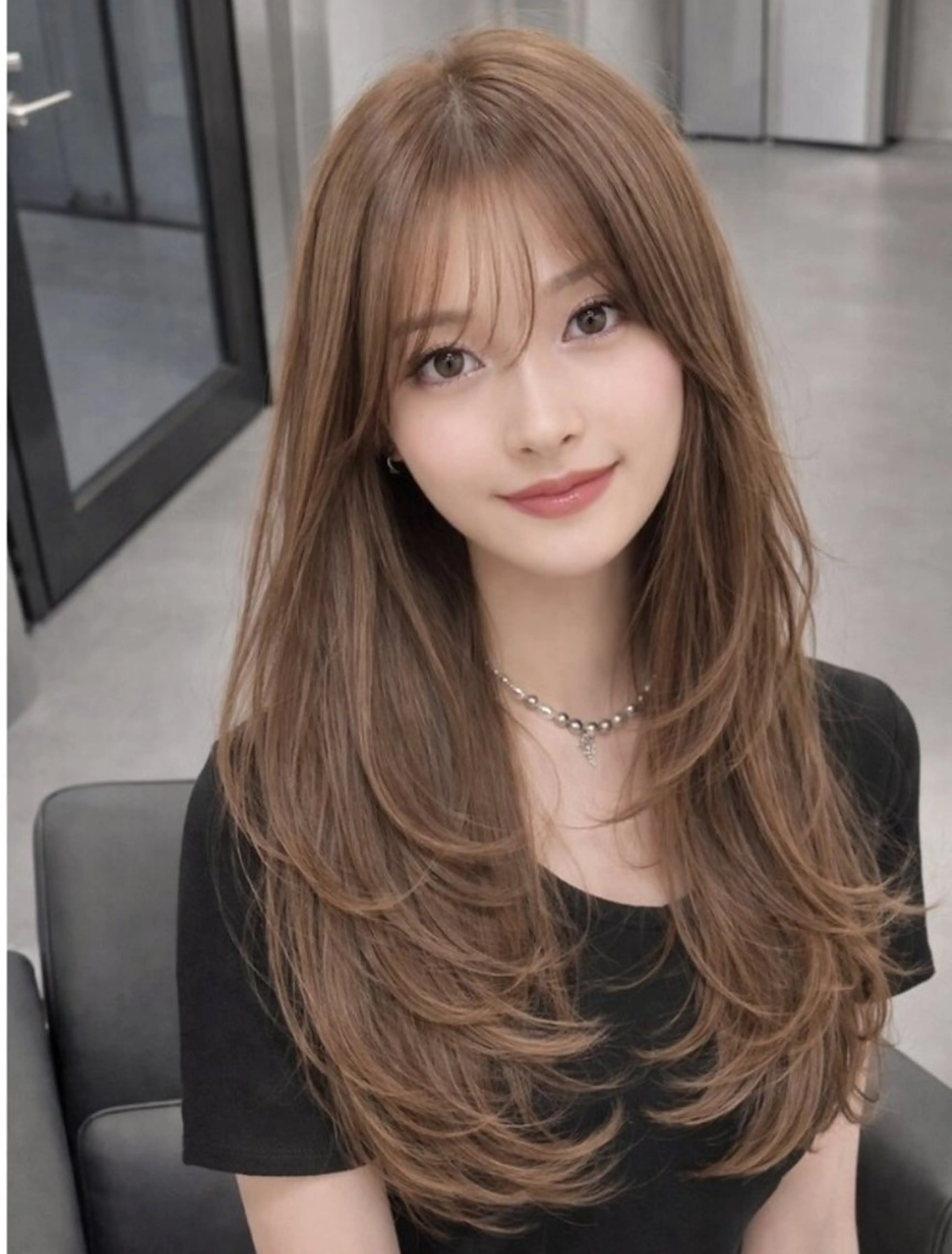 ロング レイヤーカット 田崎 暁大のヘアスタイル