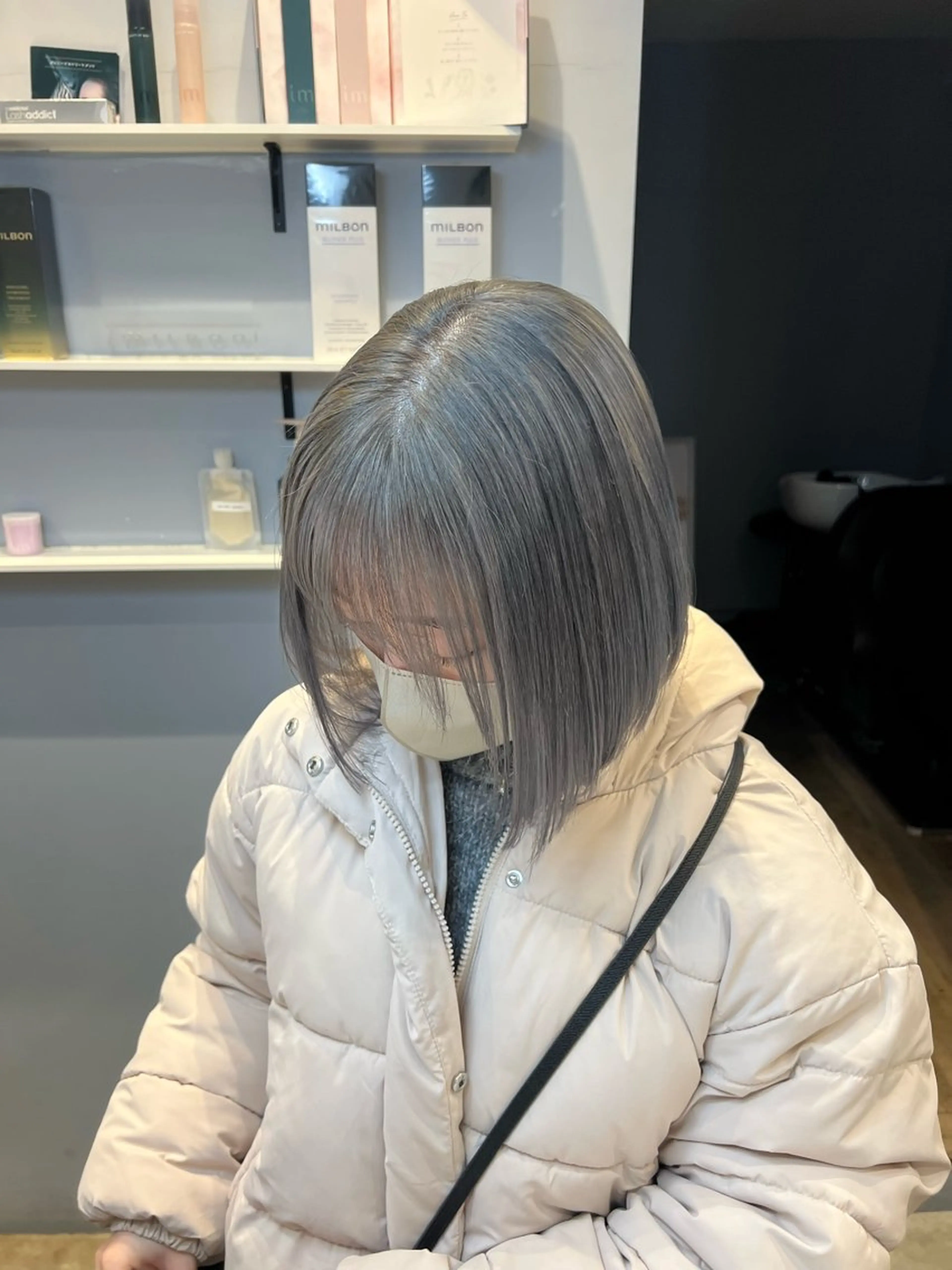 ショート カラー ヘアカラー トリートメント 博多韓国ヘア /髪質改善【美涼】のヘアスタイル