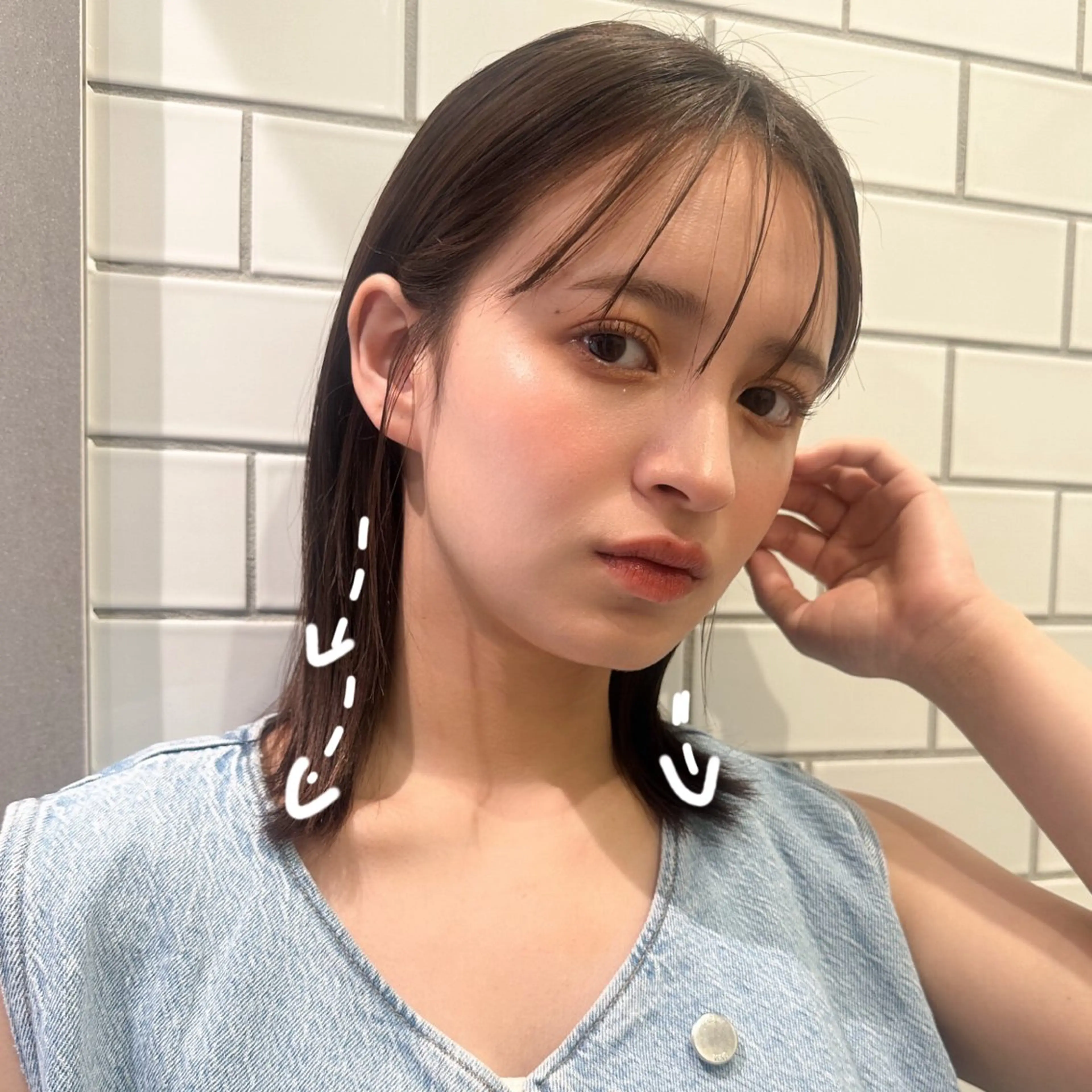 ミディアム カット 縮毛矯正 トリートメント ボブ フレンチボブ/ レイヤー縮毛Yukiのヘアスタイル