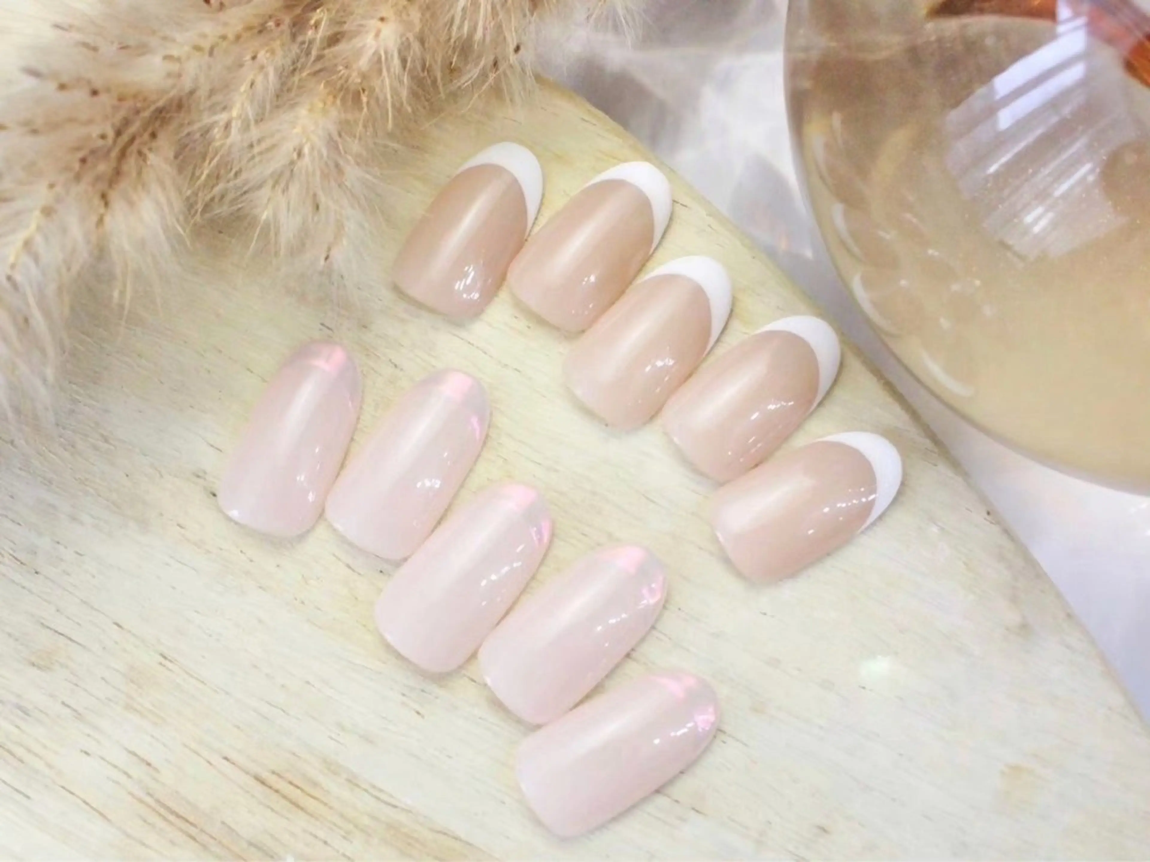 ネイル オーロラネイル フレンチネイル ミラーネイル ワンカラーネイル ハンドネイル en nail MEGUMIのネイルデザイン