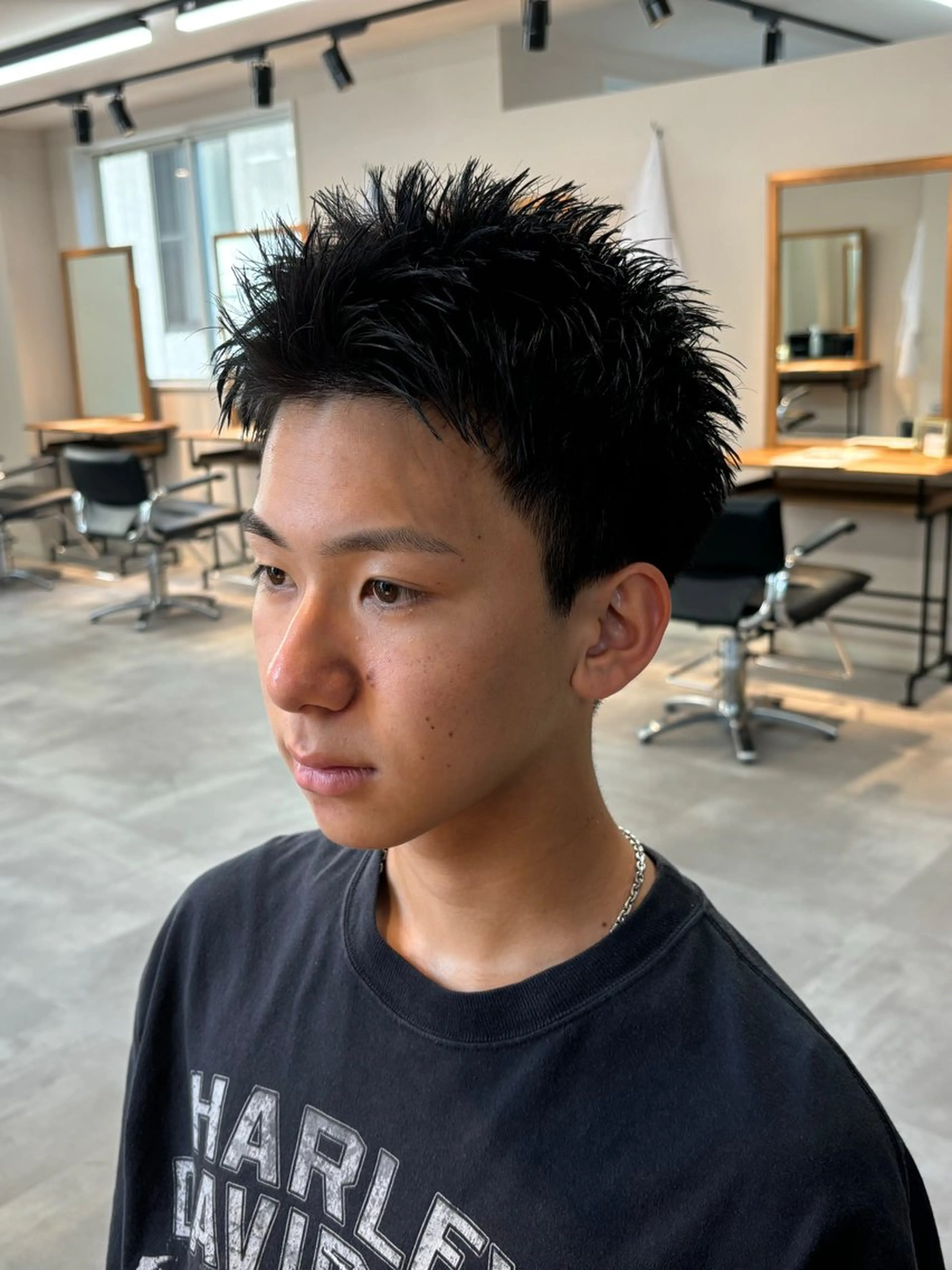 メンズ スパイキーショート カット 保立/フェザーパーマ /メンズカット千葉のヘアスタイル