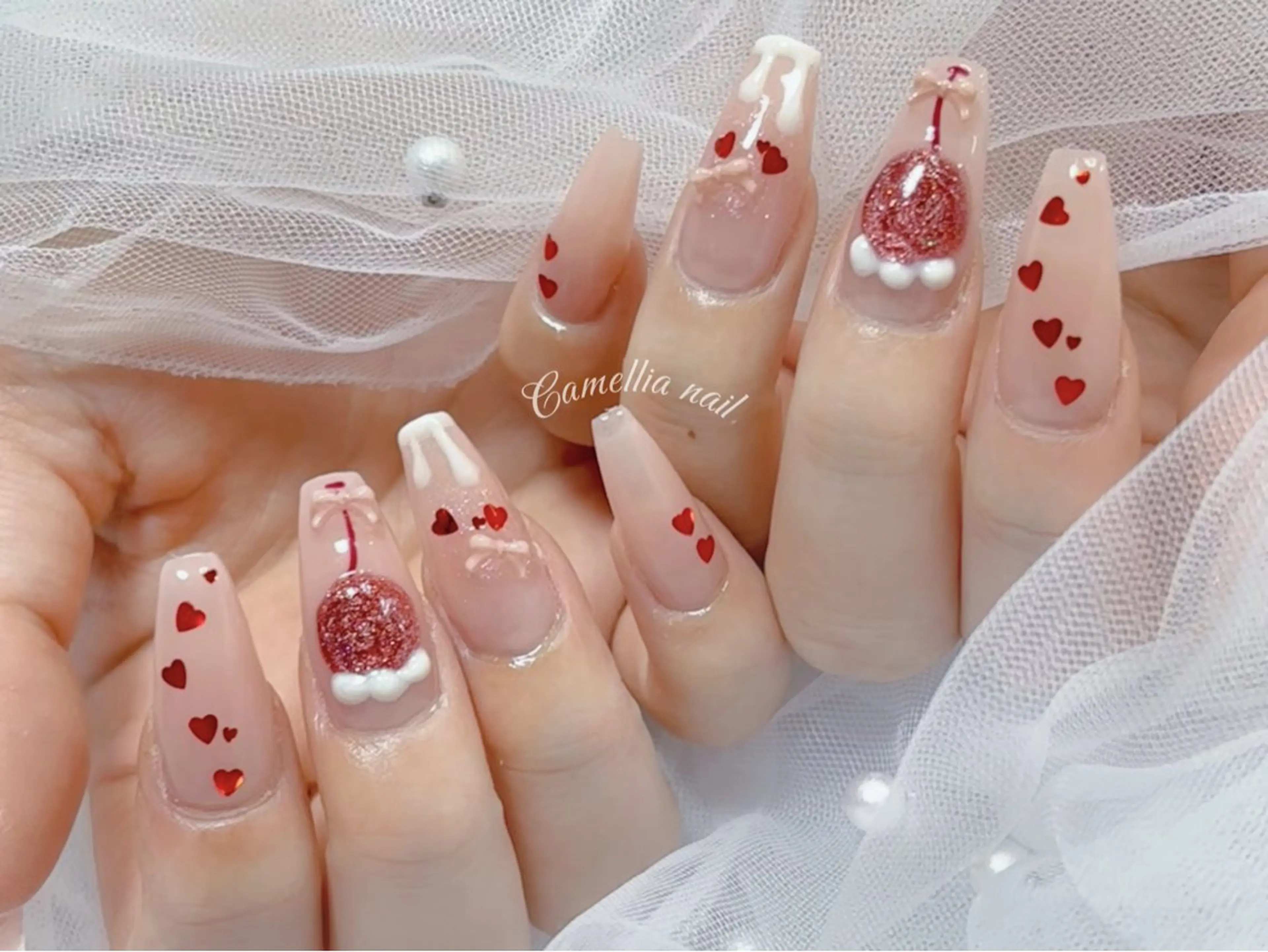 ネイル Camellia 長さだし& デザインのネイルデザイン