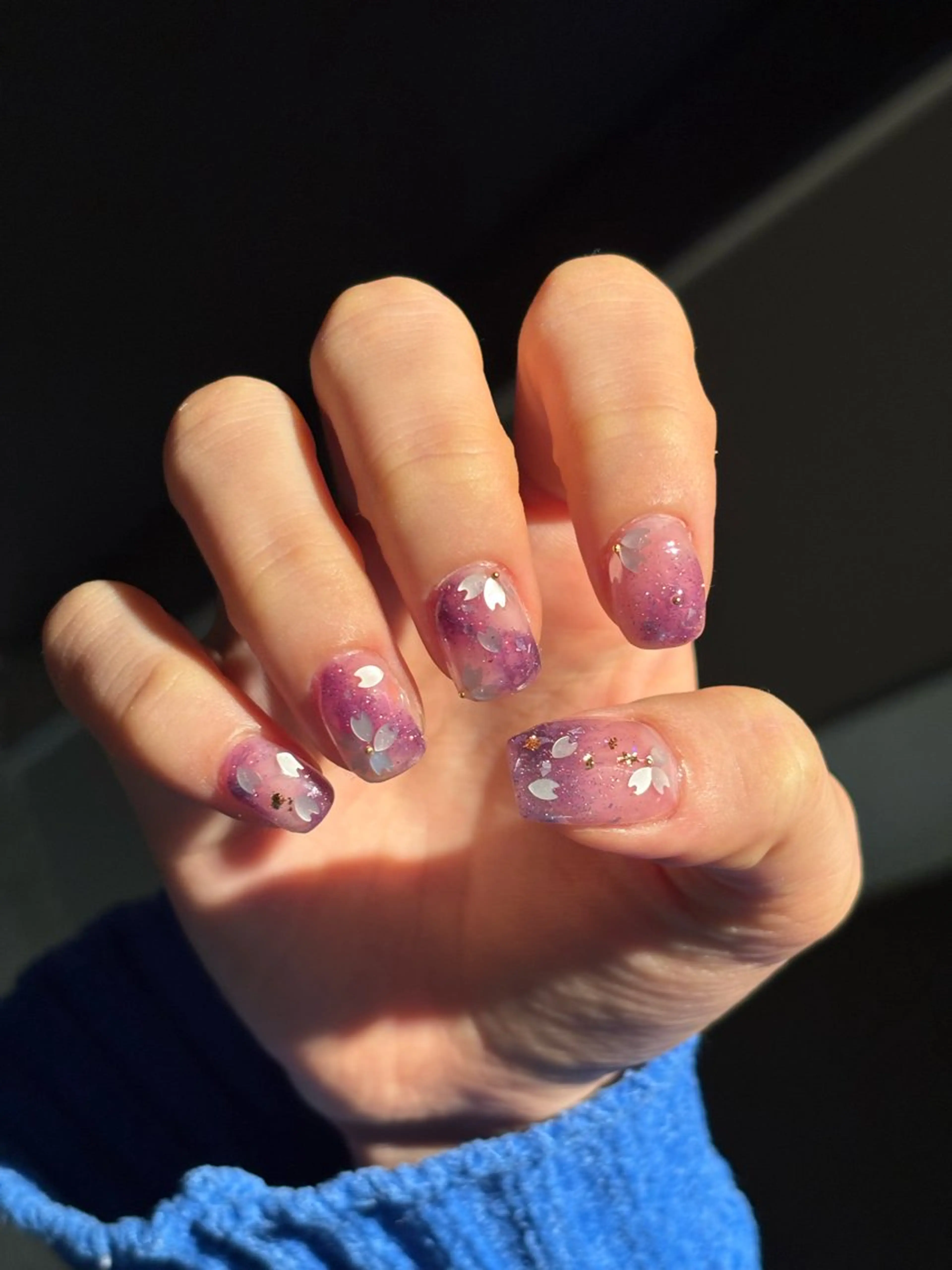 ネイル カジュアル 桜ネイル マグネットネイル ニュアンスネイル シンプルネイル ハンドネイル ハンドケア ボニー Coco nailのネイルデザイン