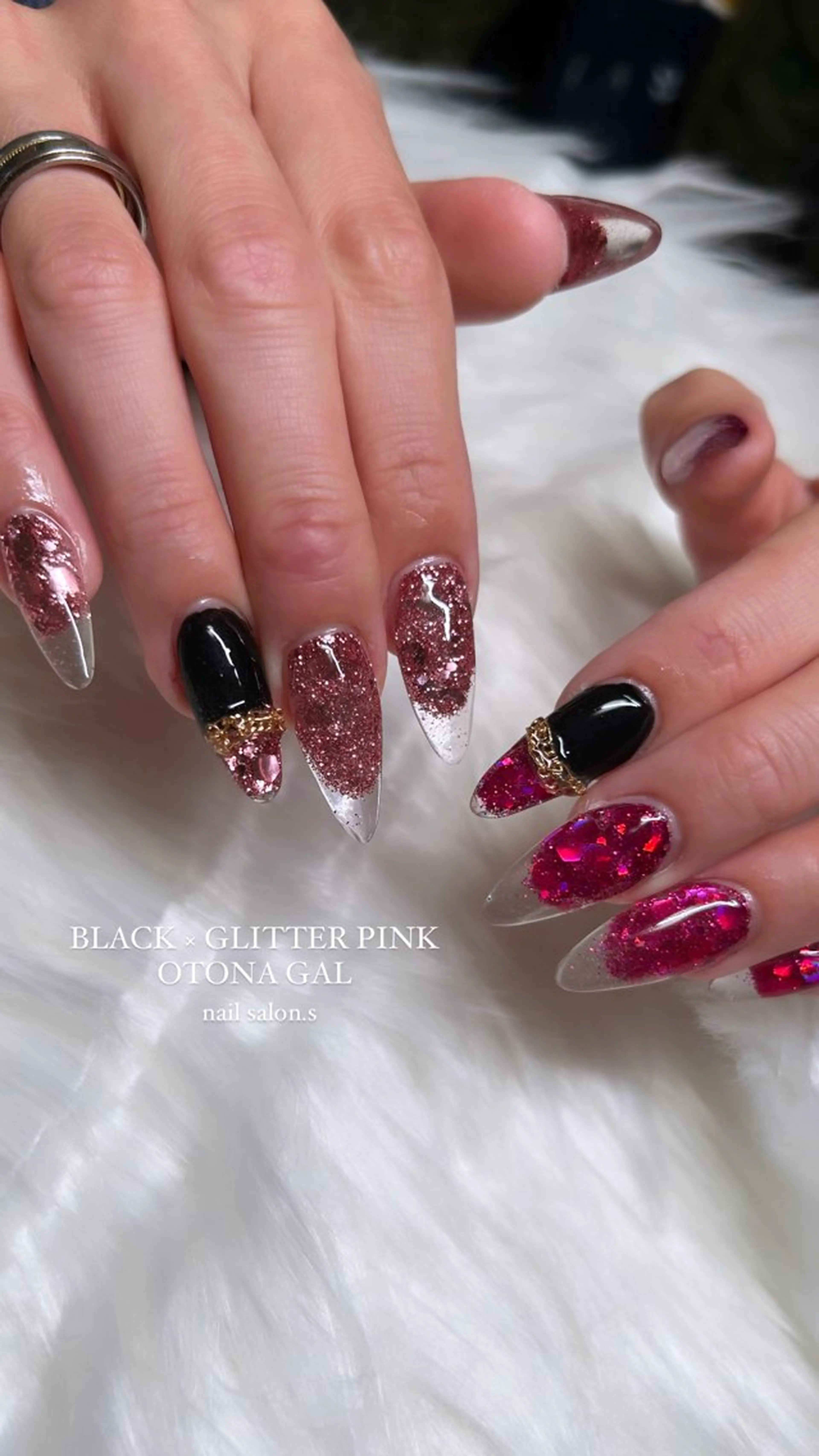 ネイル 長さ出し キラキラネイル 韓国ネイル ロングネイル スカルプネイル 関山 志乃のネイルデザイン