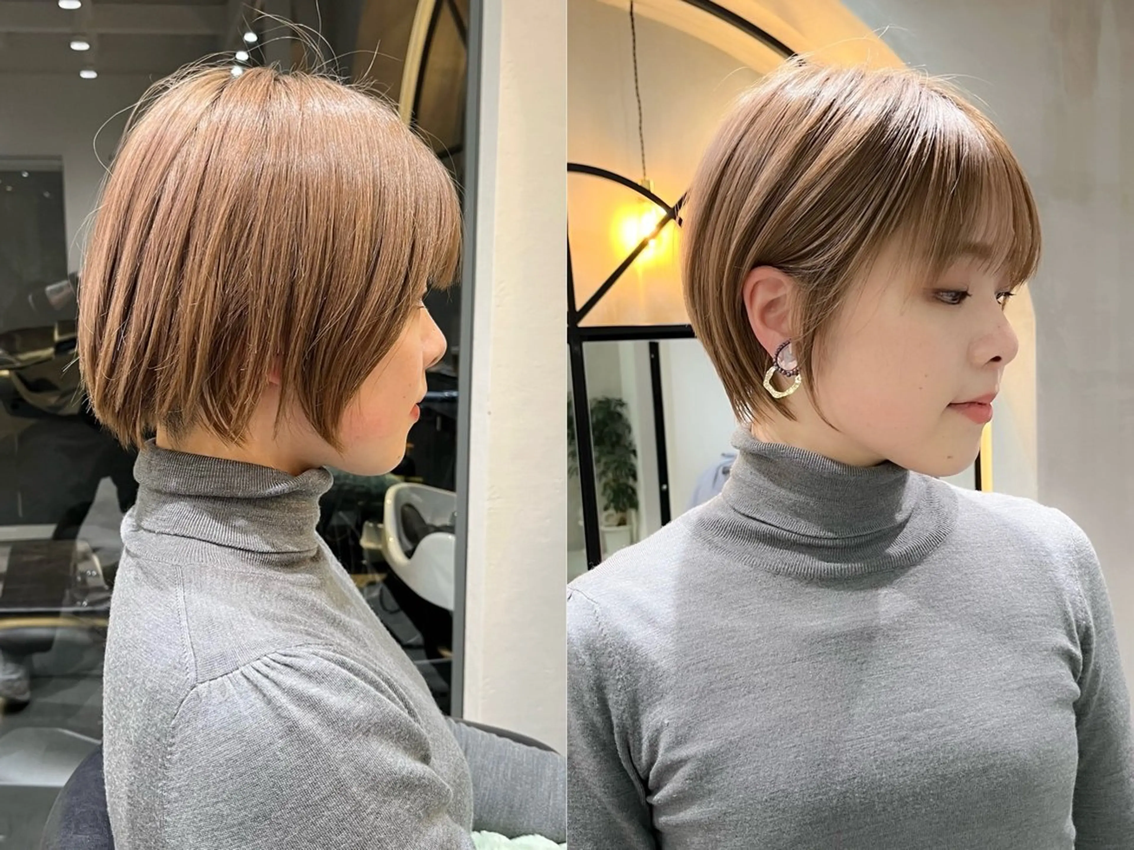 ショート ボブ くびれヘア 顔周りカット ハイライト 髪質改善 カット ヘアカラー トリートメント ショート/縮毛矯正 /大宮/惇平のヘアスタイル