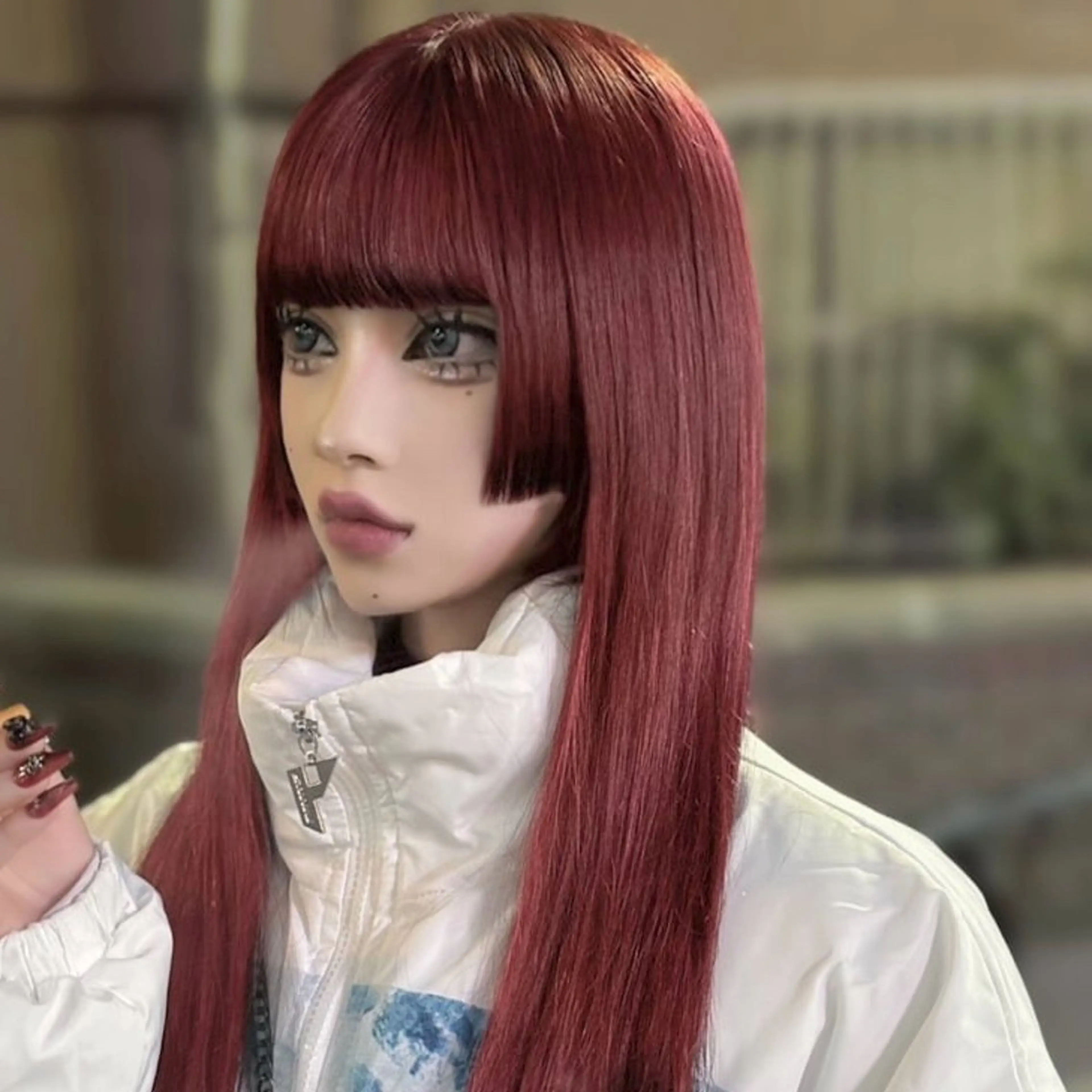 ロング カラー シールエクステ ブリーチ カシス デザインカラー ハイトーンカラー ハイトーン/エクステ 韓国風/y2kカイラのヘアスタイル