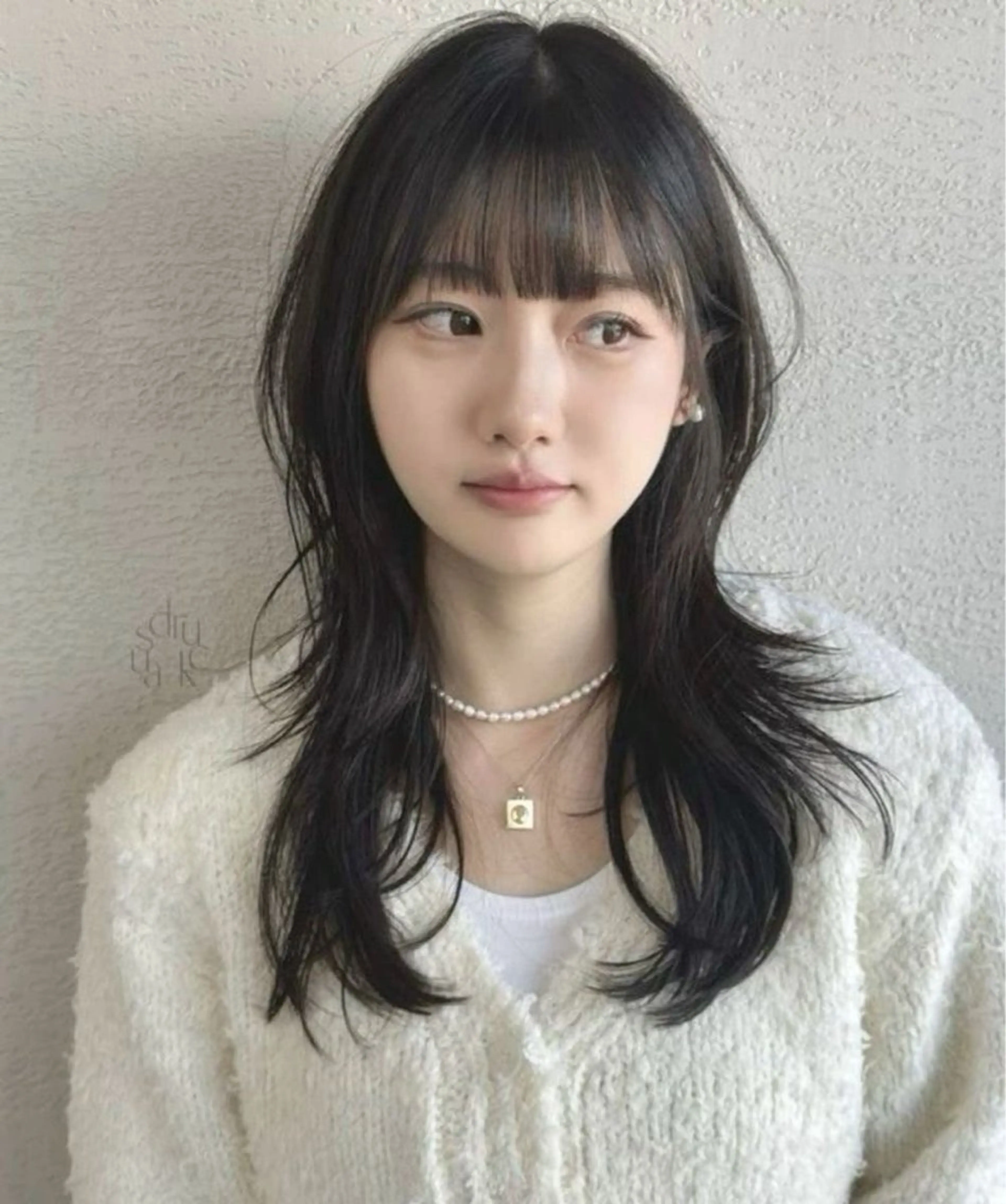 セミロング カラー 韓国風ヘア レイヤーカット 韓国/レイヤーカット 髪質改善特化のヘアスタイル