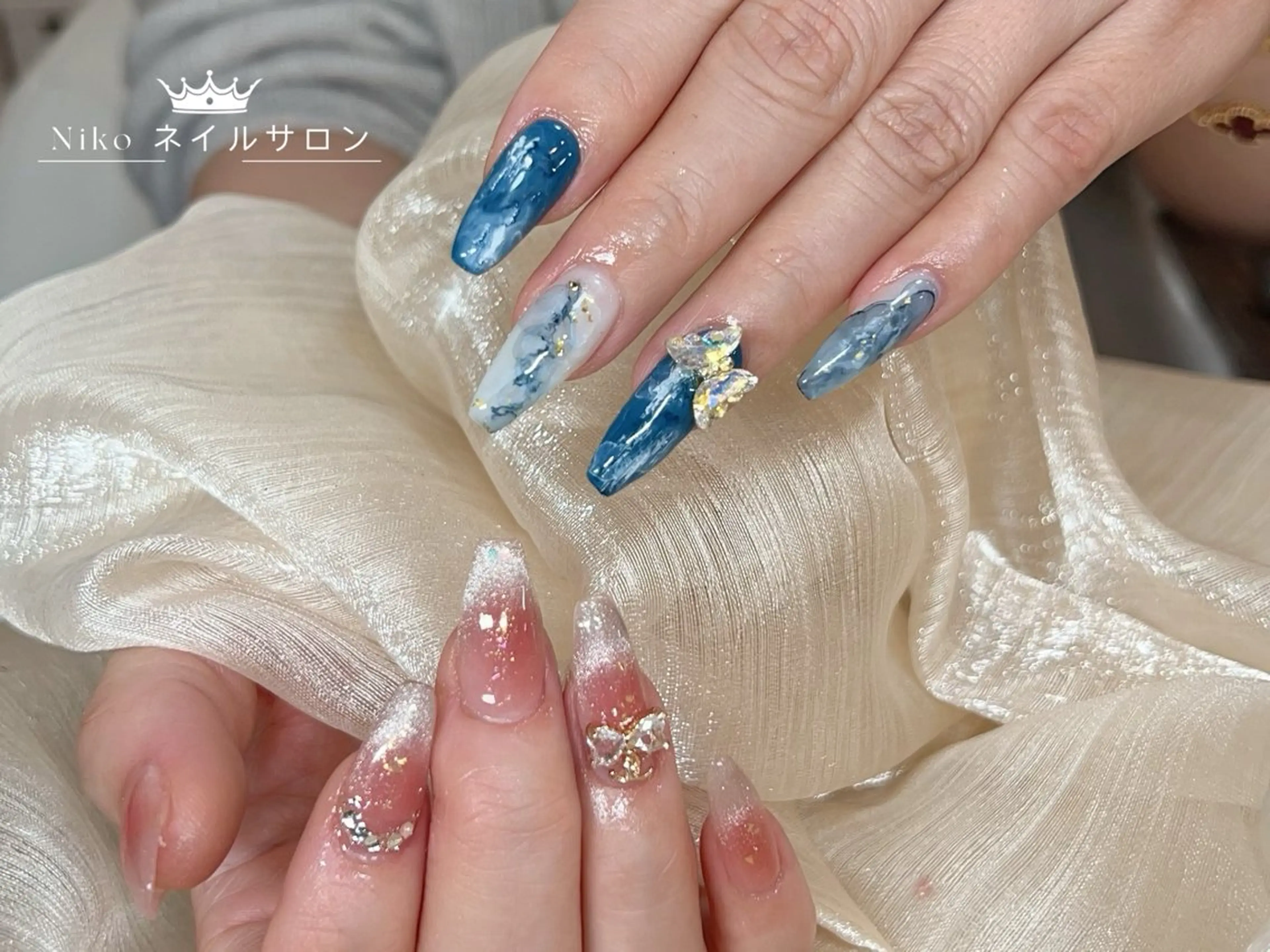 ネイル ジェルネイル ハート 韓国ネイル ニュアンスネイル パラジェル ハンドネイル Nikoネイルサロン 高田馬場店のネイルデザイン