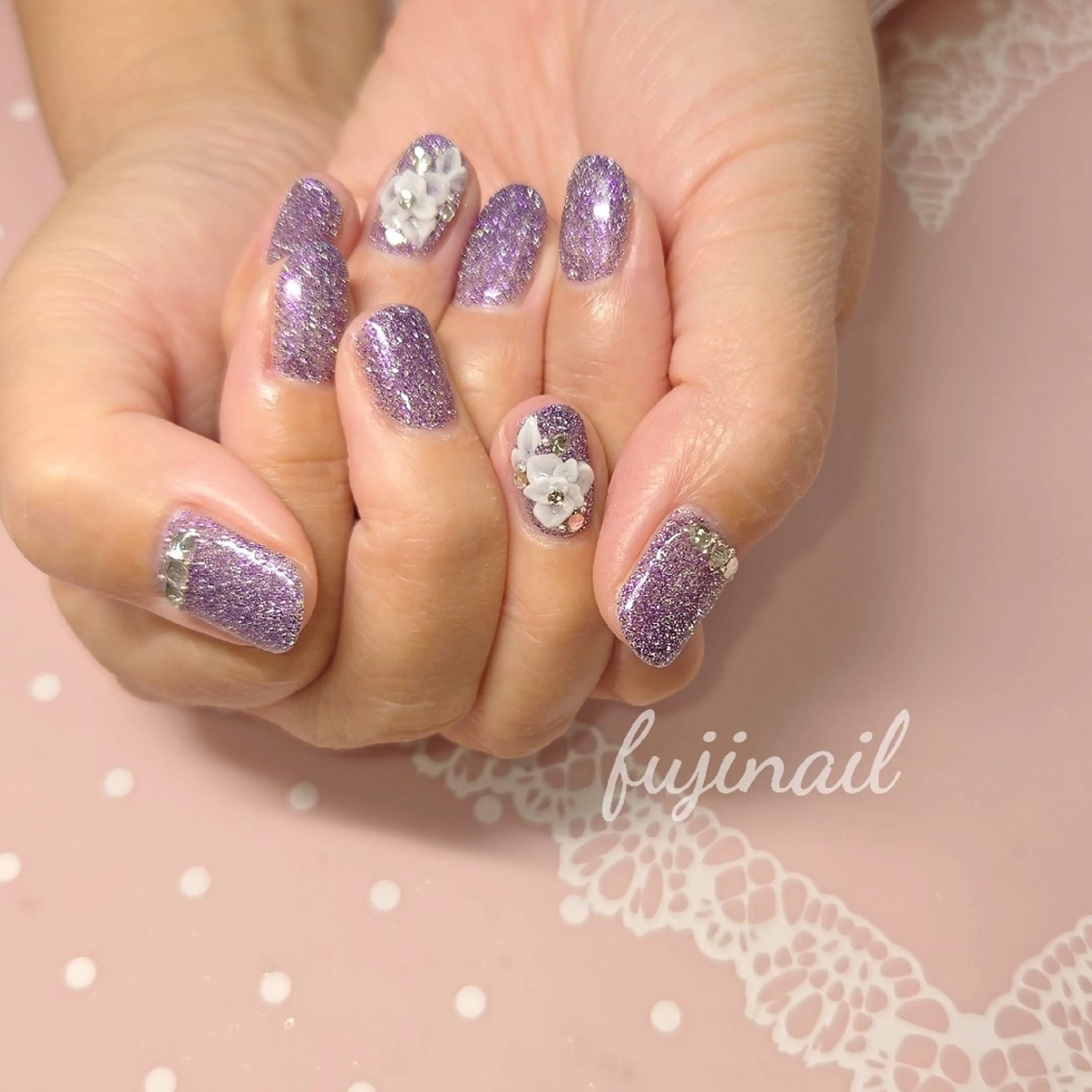 ネイル フラワーネイル fujinail(バーバーフジノ)所属・藤野 智美のネイルデザイン