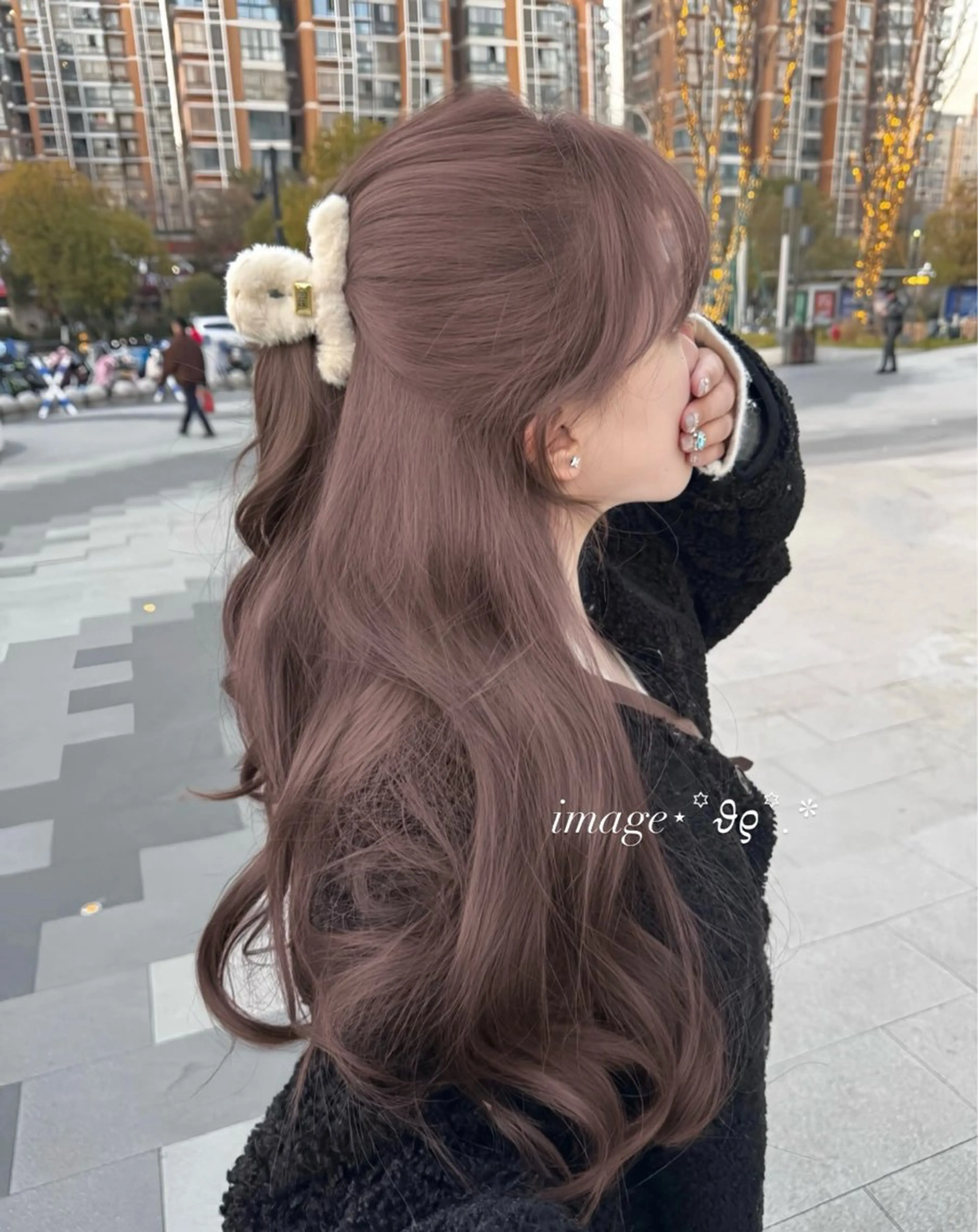 ロング ヘアカラー トリートメント 淡色ラベンダー♡ ニーナ🎀🦙のヘアスタイル