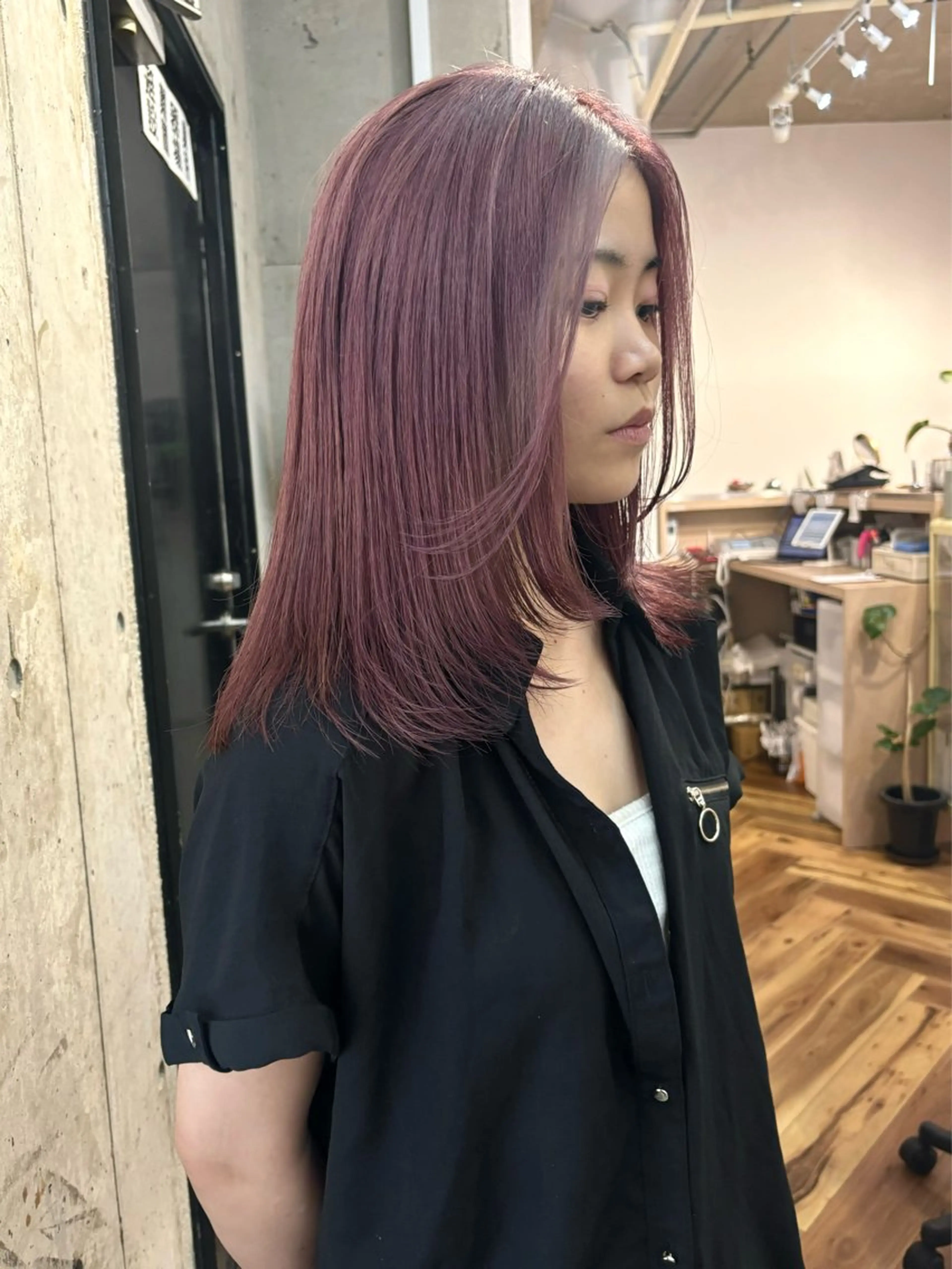 ロング カラー ピンクカラー ヘアカラー トリートメント SHOTO ハイトー ン/ブロンドカラーのヘアスタイル