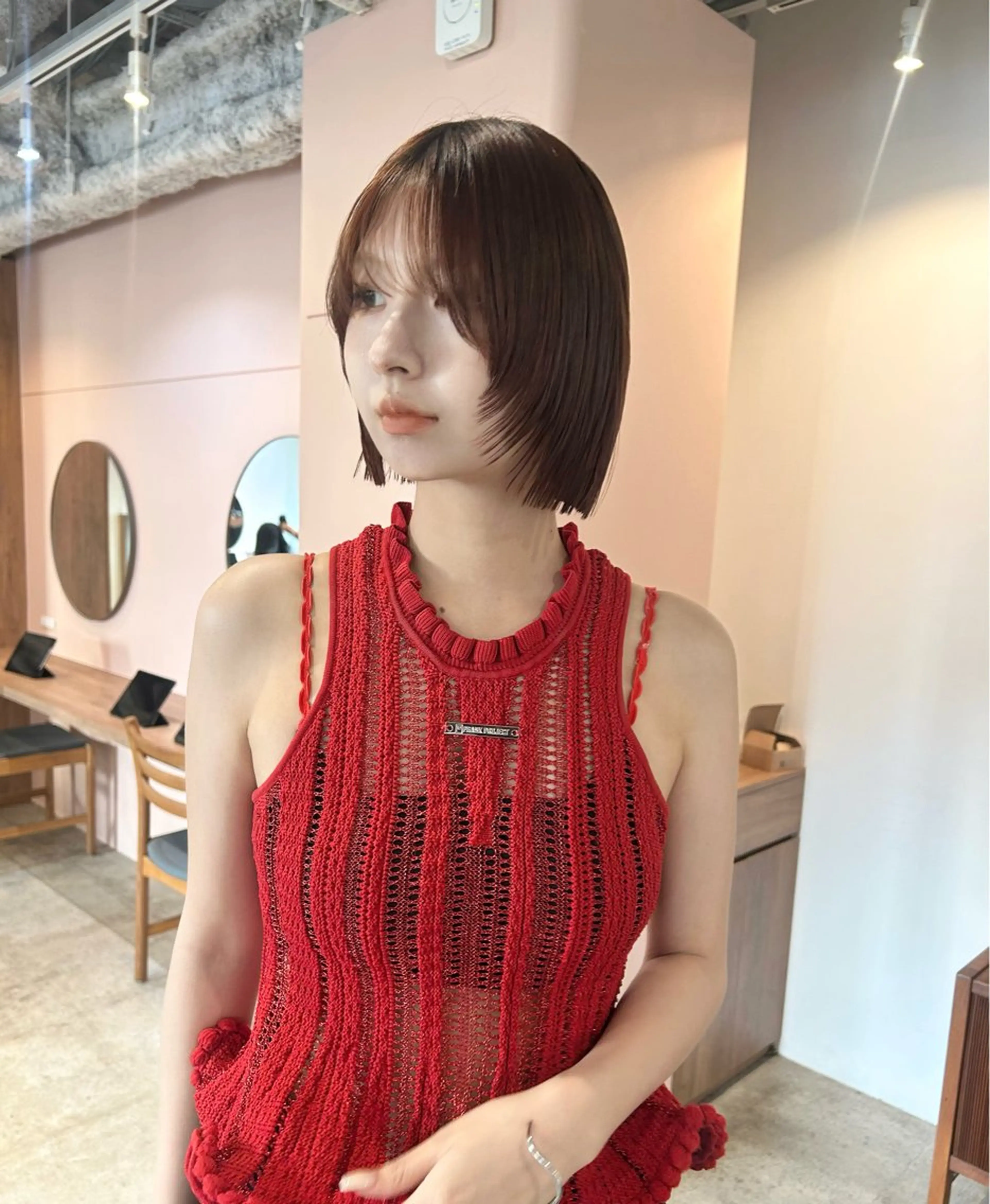 ショート カラー ヘアアレンジ ベージュカラー 🎀suzuna 透明感colorのヘアスタイル