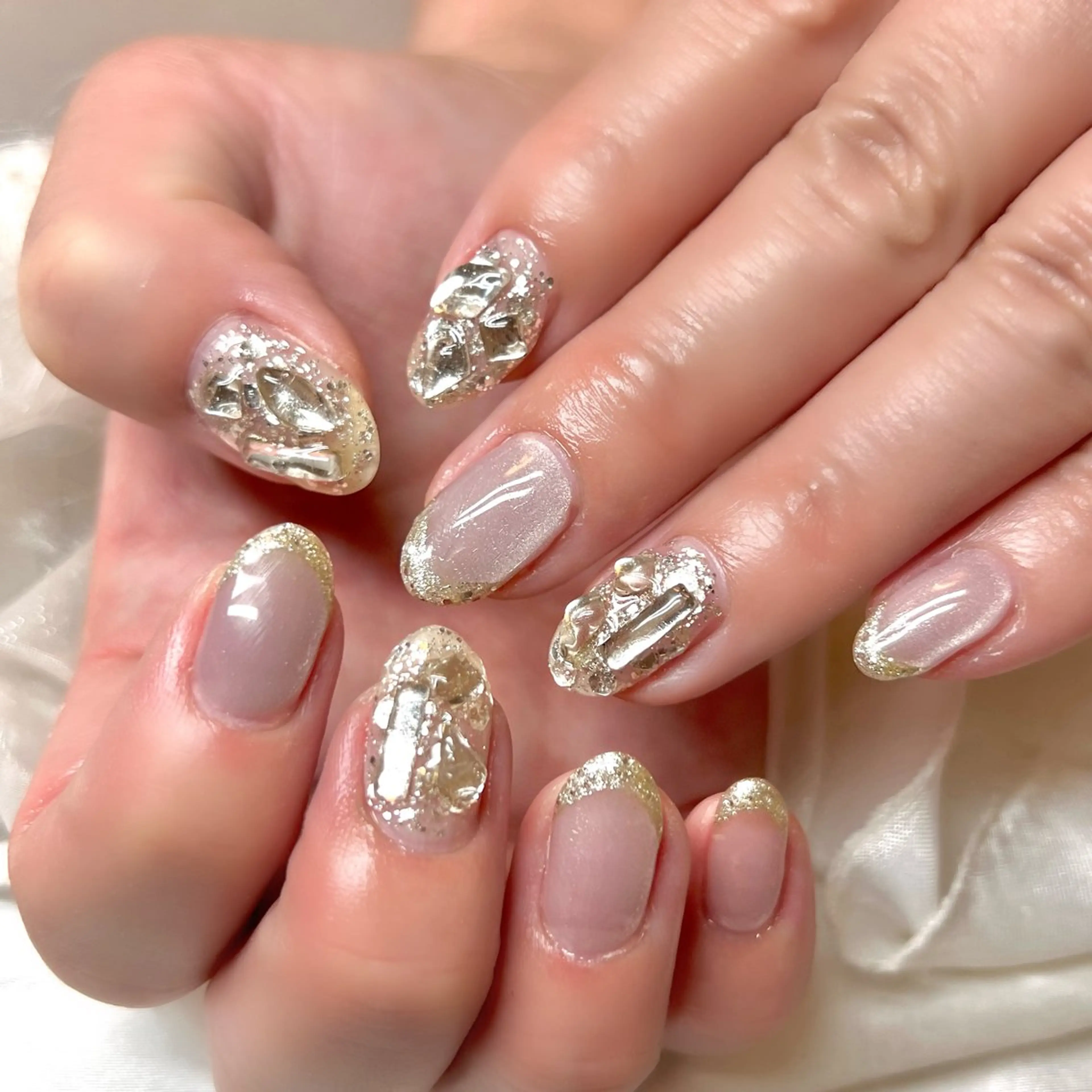 ネイル アートネイル オーロラネイル ジェルネイル 韓国ネイル ロングネイル ハンドネイル clover nailのネイルデザイン