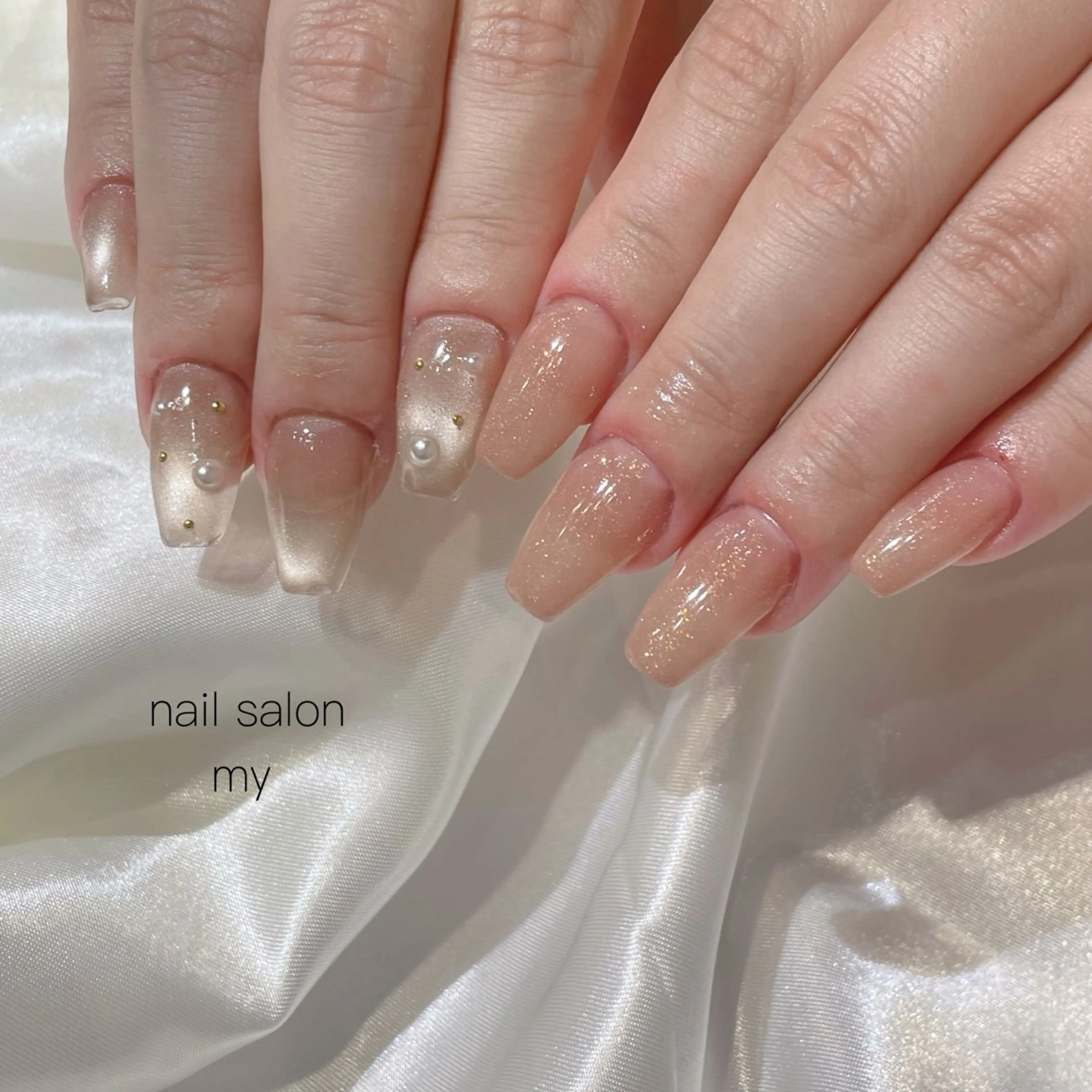 ネイル 韓国ネイル ニュアンスネイル ワンホンネイル NailSalon MYのネイルデザイン