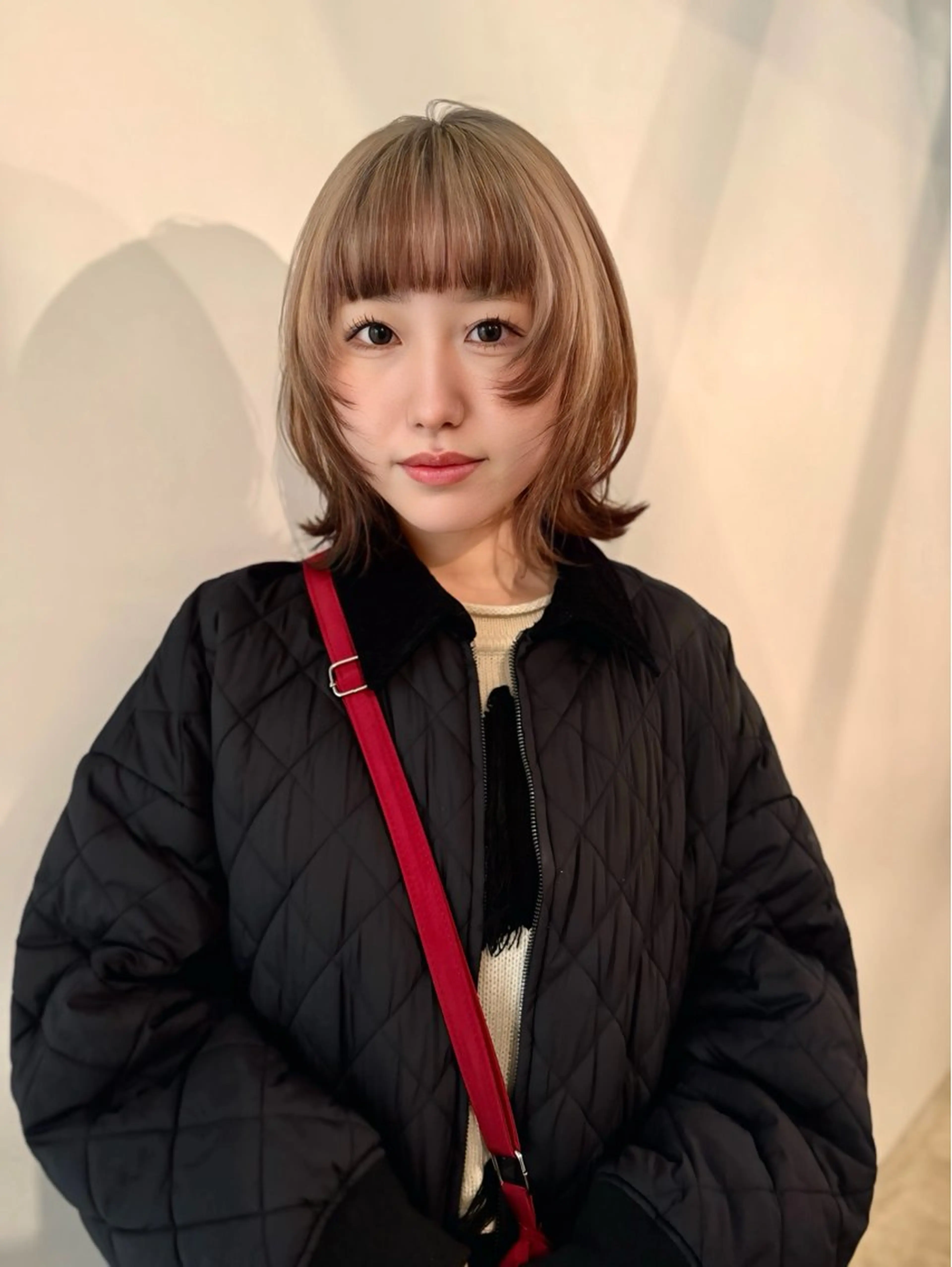 ミディアム カラー デザインカラー レイヤーカット ウルフ/似合わせ レイヤー/RIHOのヘアスタイル